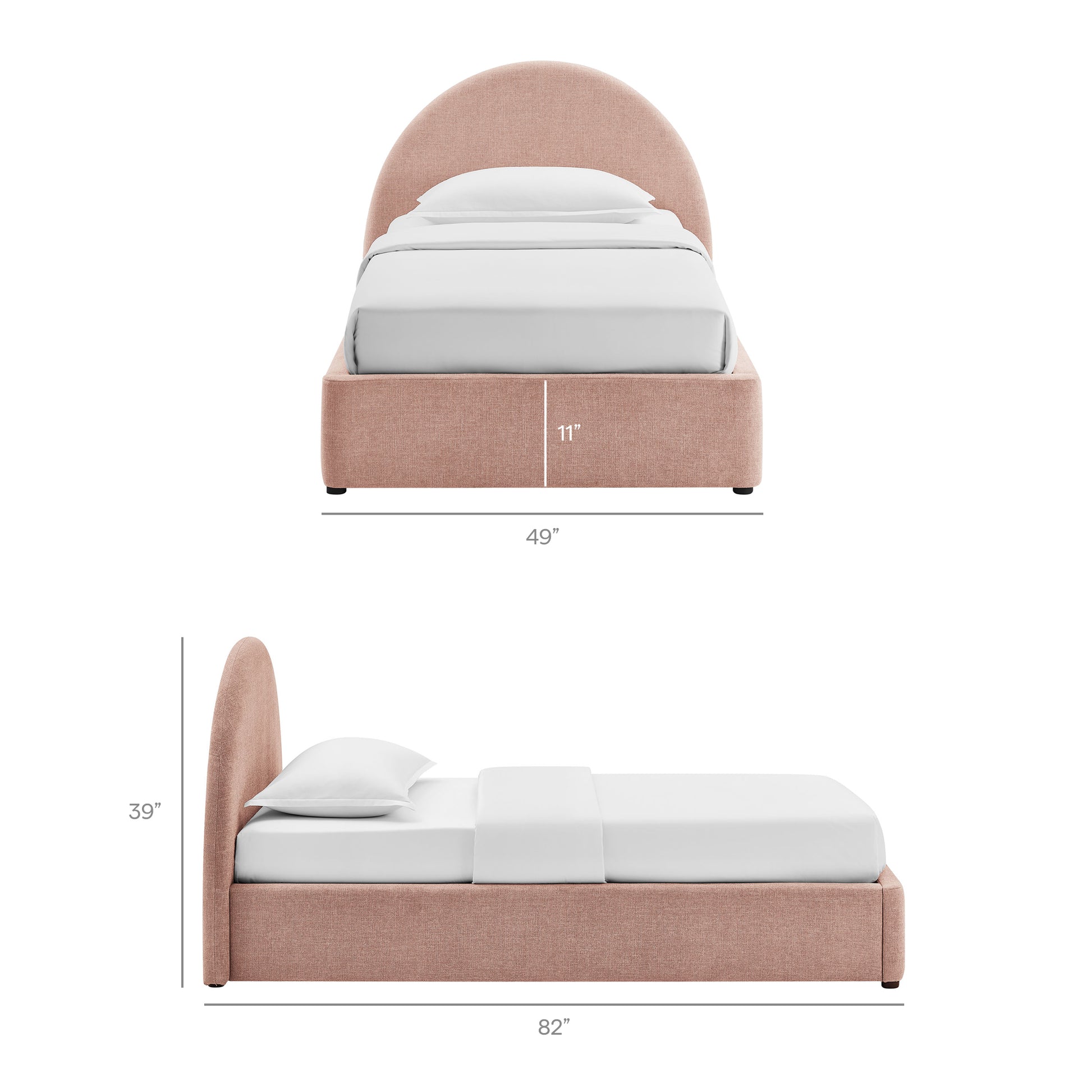 Resort Twin Arched Upholstered Fabric Storage Platform Bed Frame by Modway