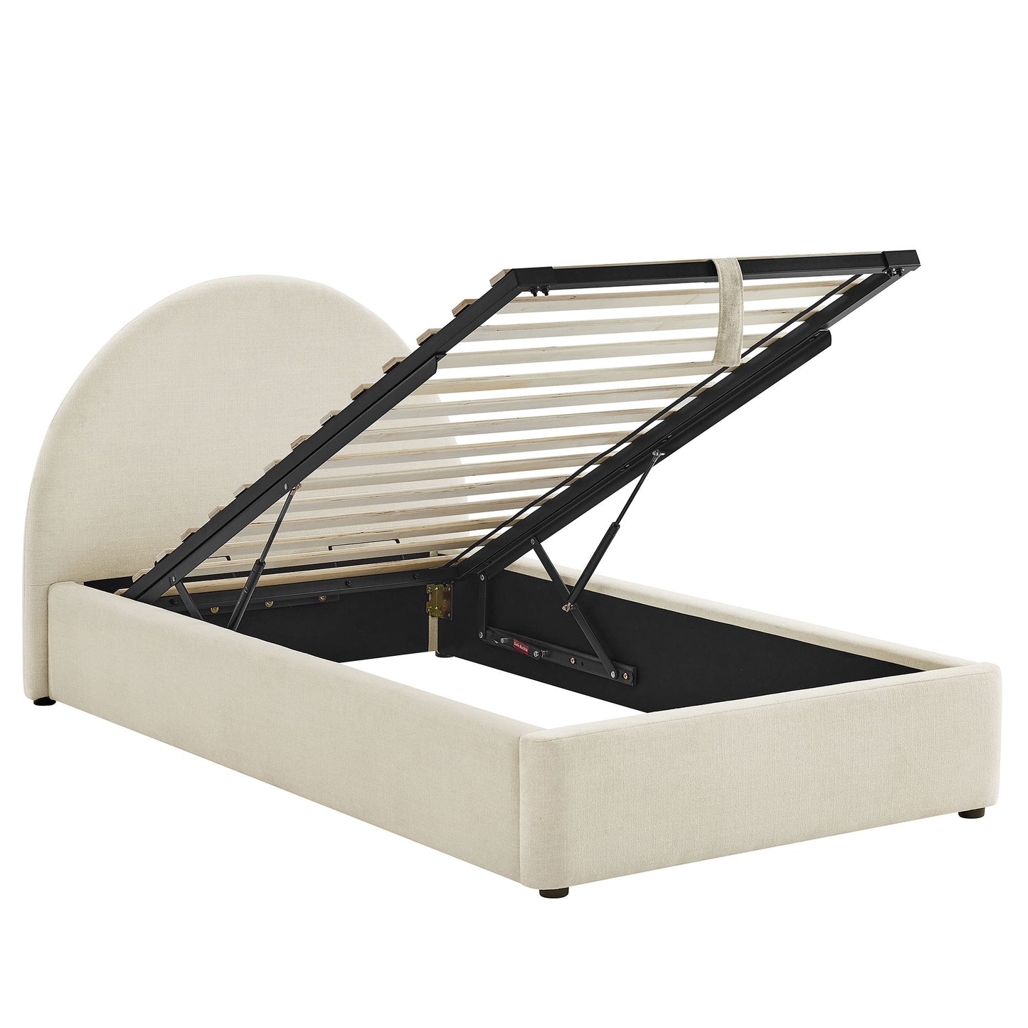 Resort Twin Arched Upholstered Fabric Storage Platform Bed Frame by Modway