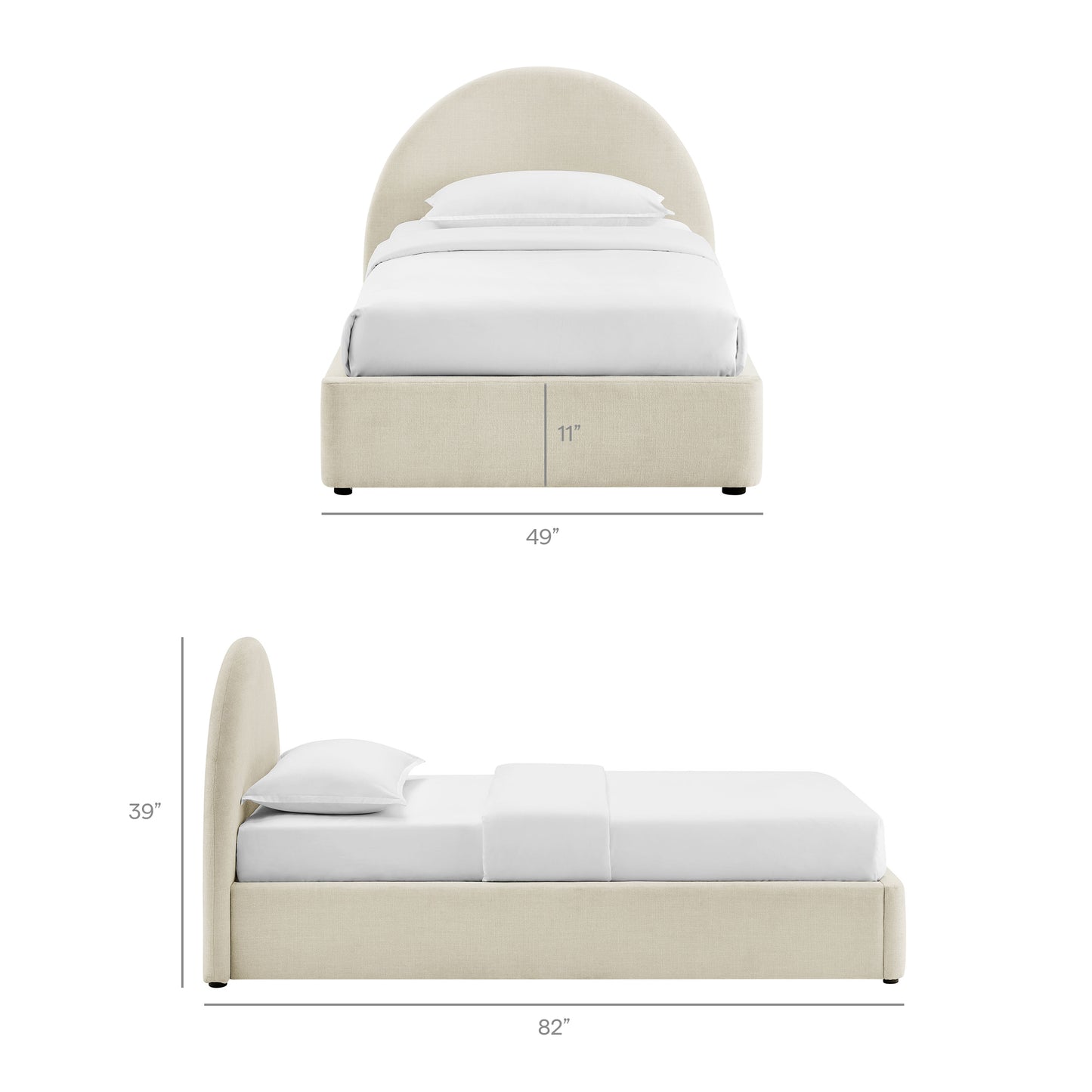Resort Twin Arched Upholstered Fabric Storage Platform Bed Frame by Modway