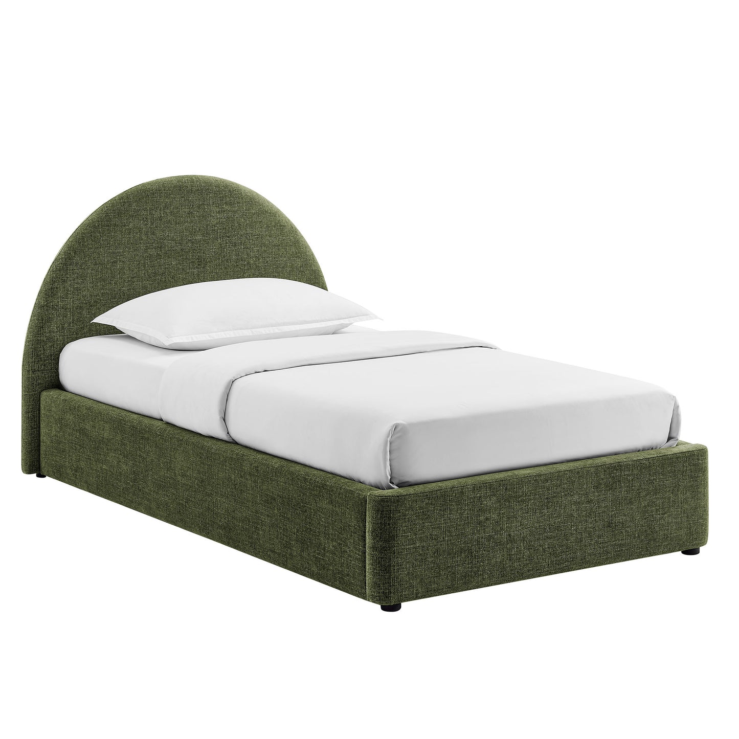 Resort Twin Arched Upholstered Fabric Storage Platform Bed Frame by Modway