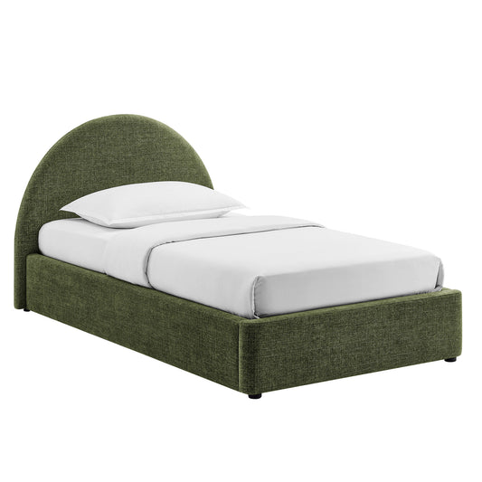Resort Twin Arched Upholstered Fabric Storage Platform Bed Frame by Modway