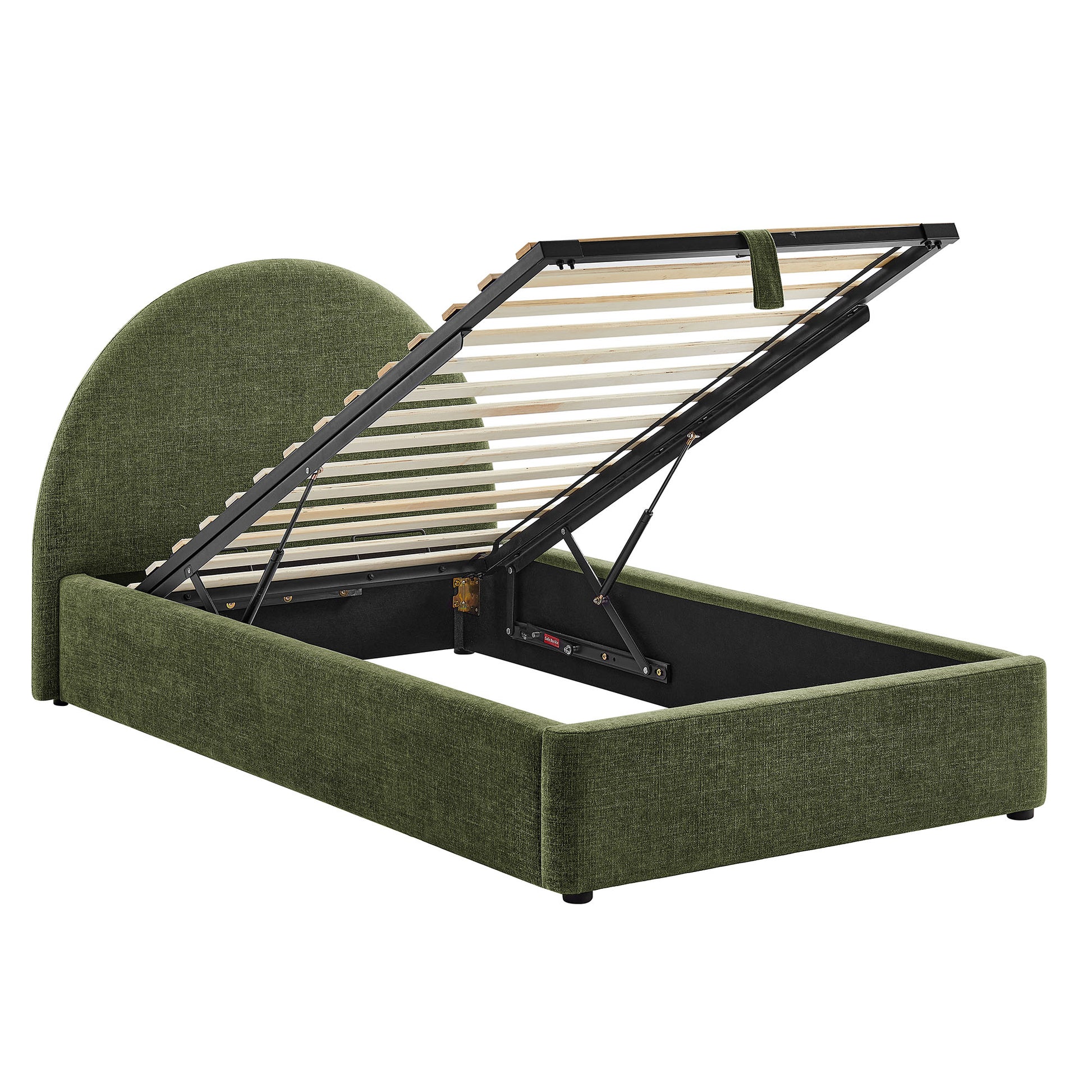 Resort Twin Arched Upholstered Fabric Storage Platform Bed Frame by Modway
