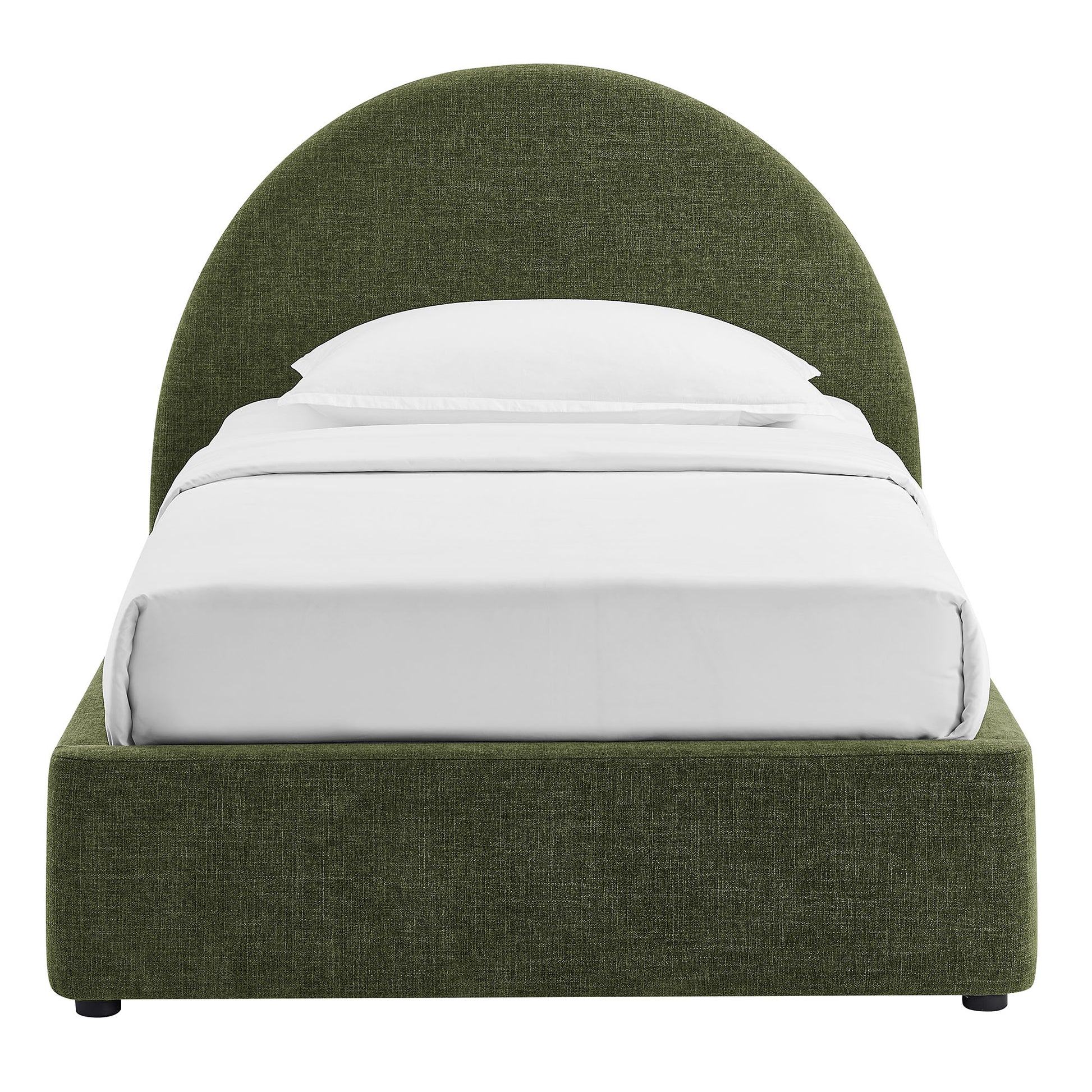 Resort Twin Arched Upholstered Fabric Storage Platform Bed Frame by Modway