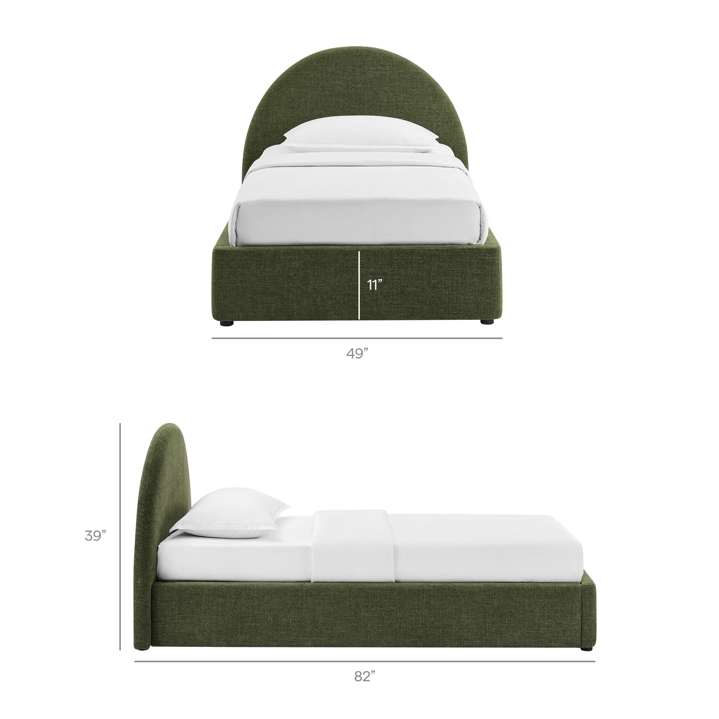 Resort Twin Arched Upholstered Fabric Storage Platform Bed Frame by Modway