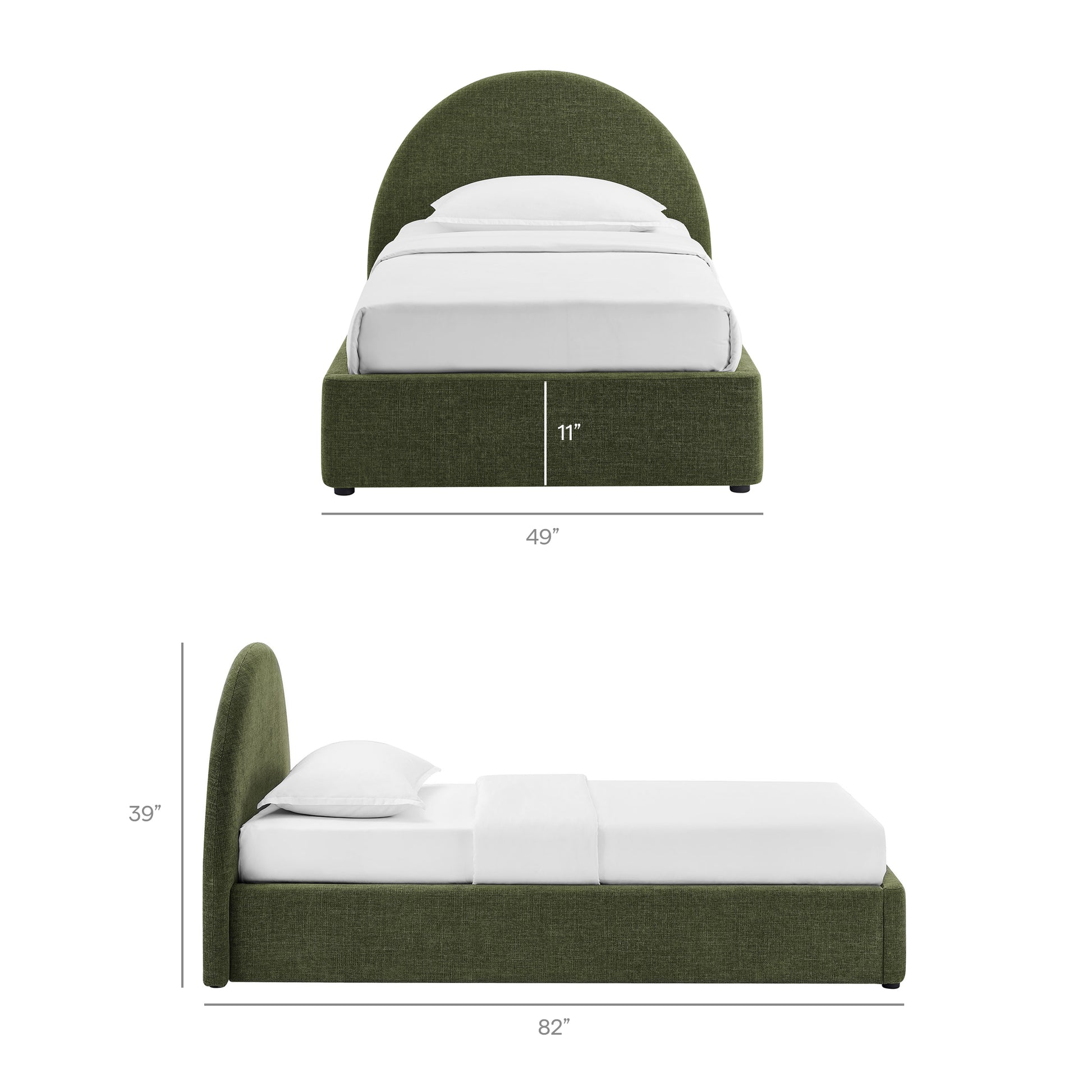 Resort Twin Arched Upholstered Fabric Storage Platform Bed Frame by Modway