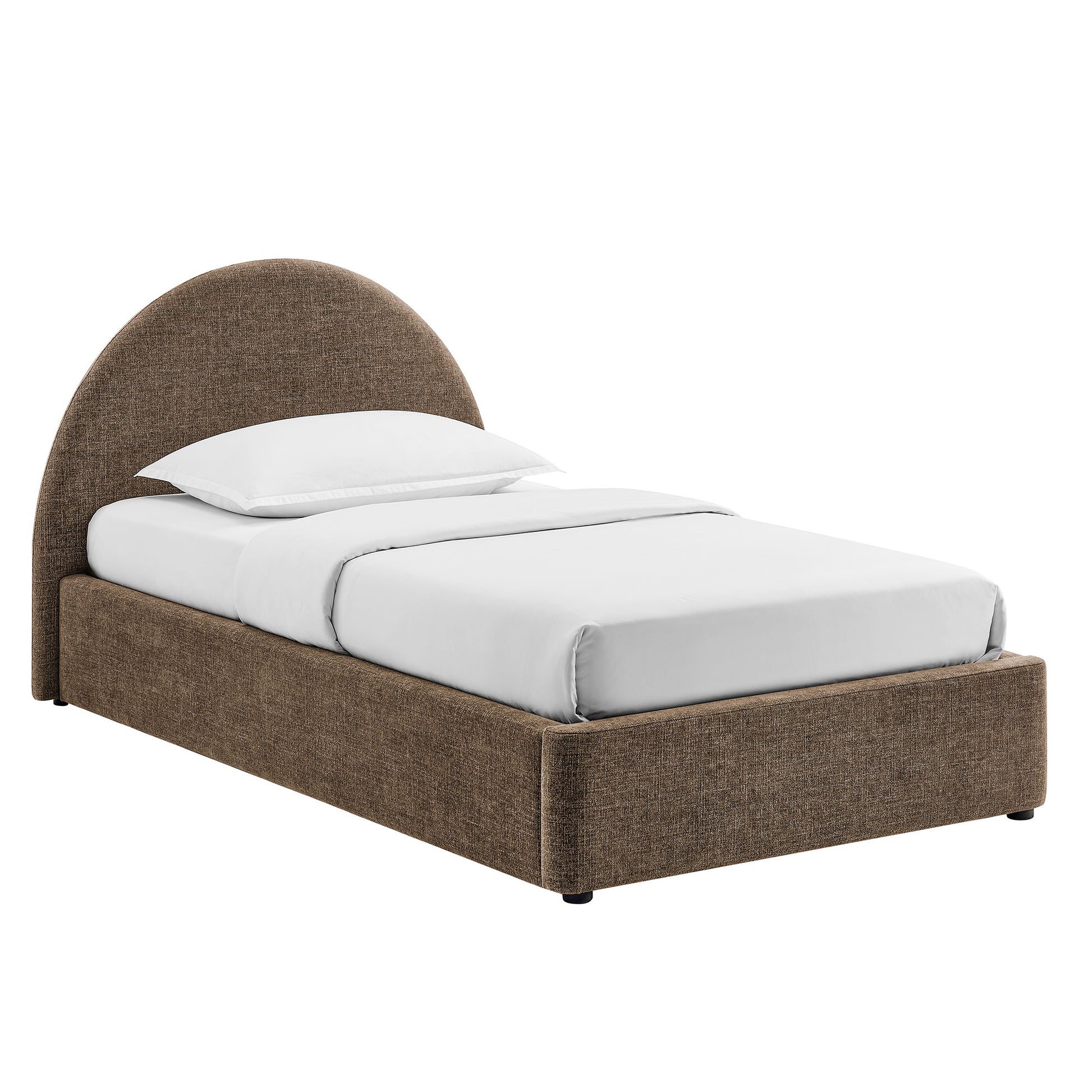 Resort Twin Arched Upholstered Fabric Storage Platform Bed Frame by Modway