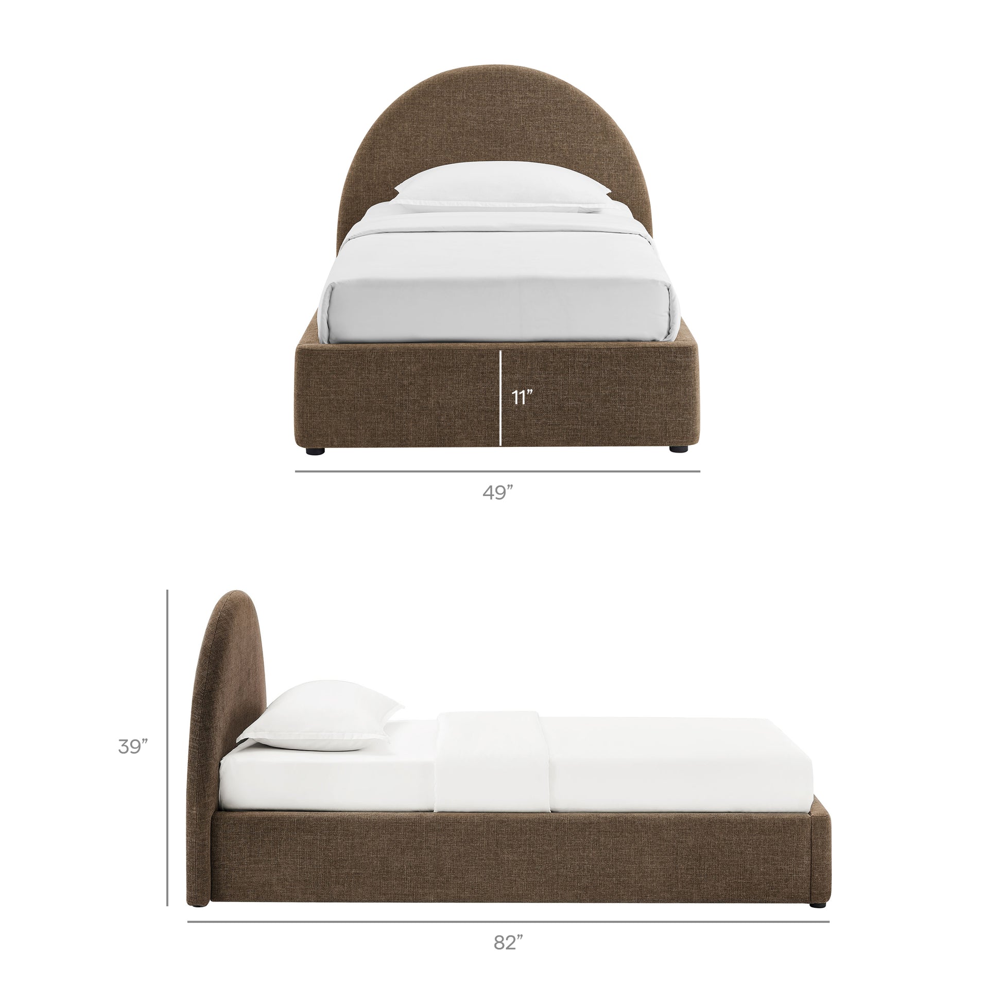 Resort Twin Arched Upholstered Fabric Storage Platform Bed Frame by Modway
