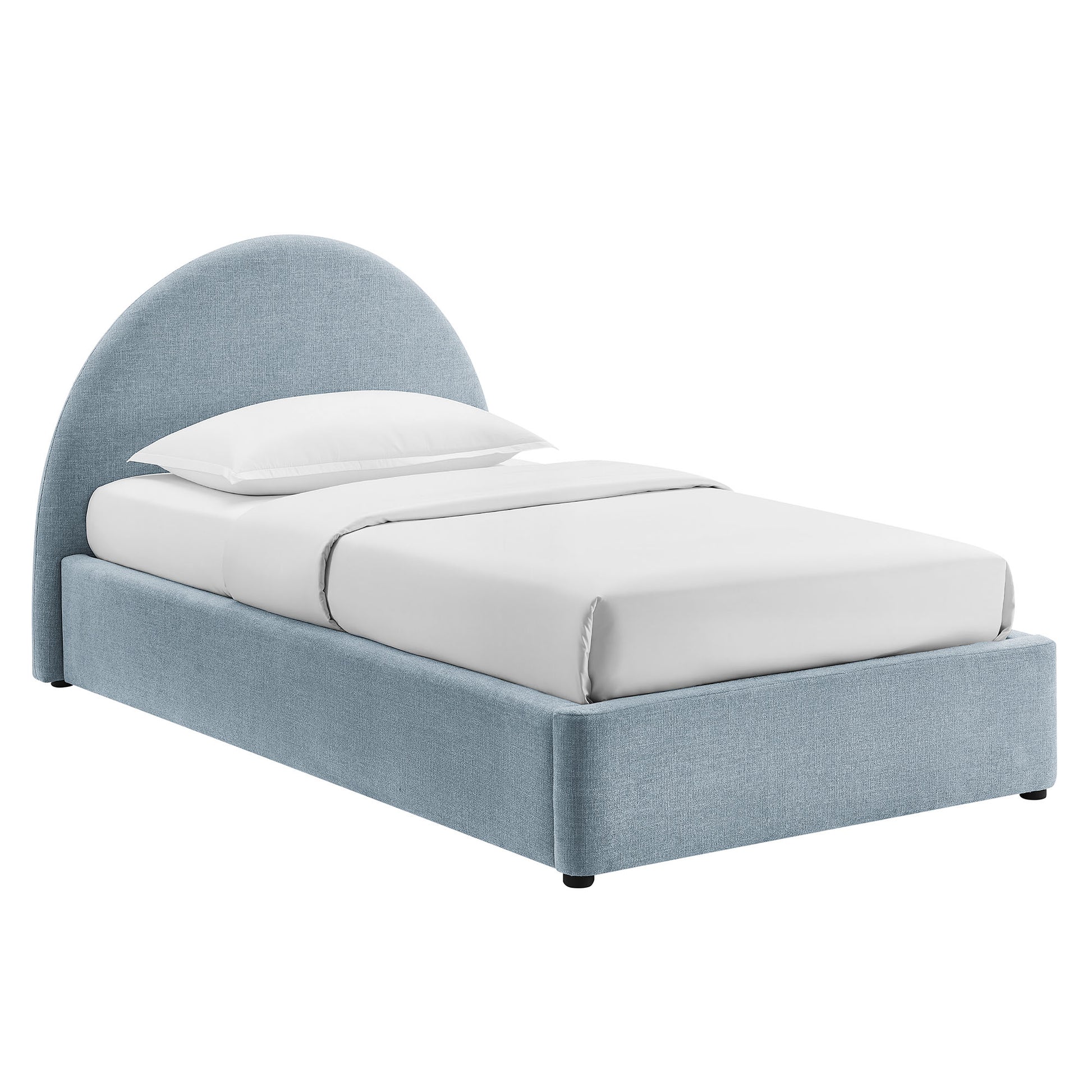 Resort Twin Arched Upholstered Fabric Storage Platform Bed Frame by Modway