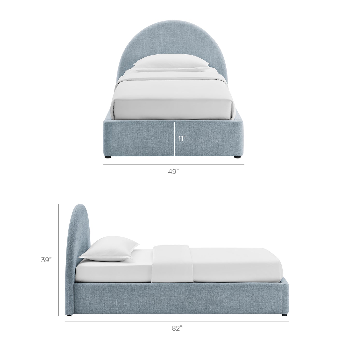 Resort Twin Arched Upholstered Fabric Storage Platform Bed Frame by Modway