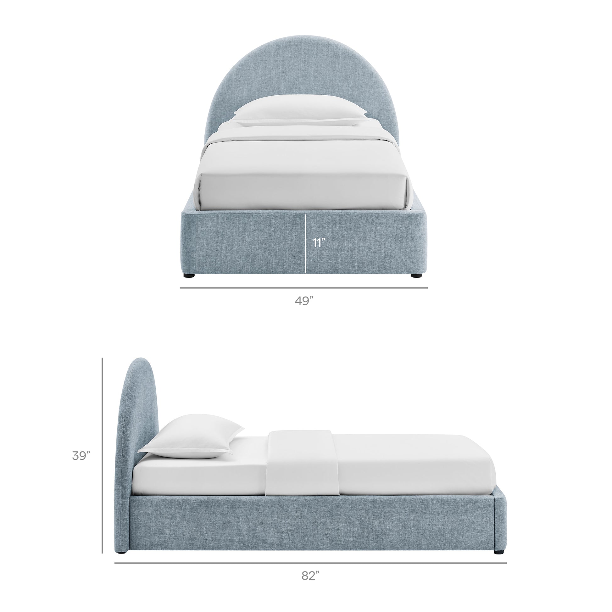 Resort Twin Arched Upholstered Fabric Storage Platform Bed Frame by Modway
