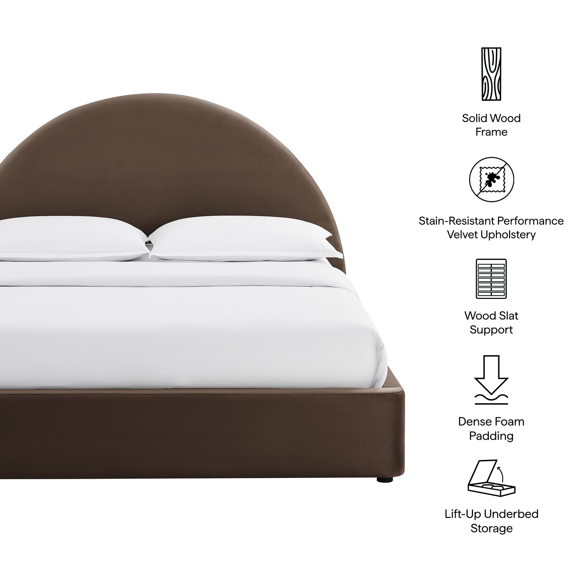 Resort Full Arched Performance Velvet Storage Platform Bed Frame by Modway