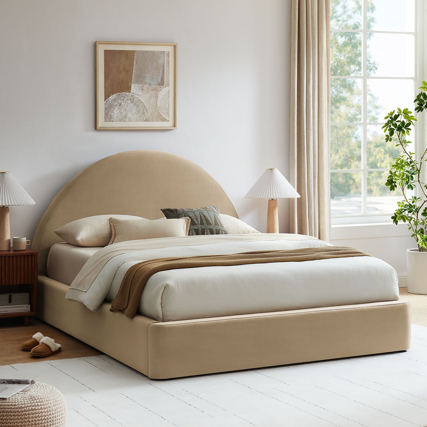 Resort Full Arched Performance Velvet Storage Platform Bed Frame by Modway