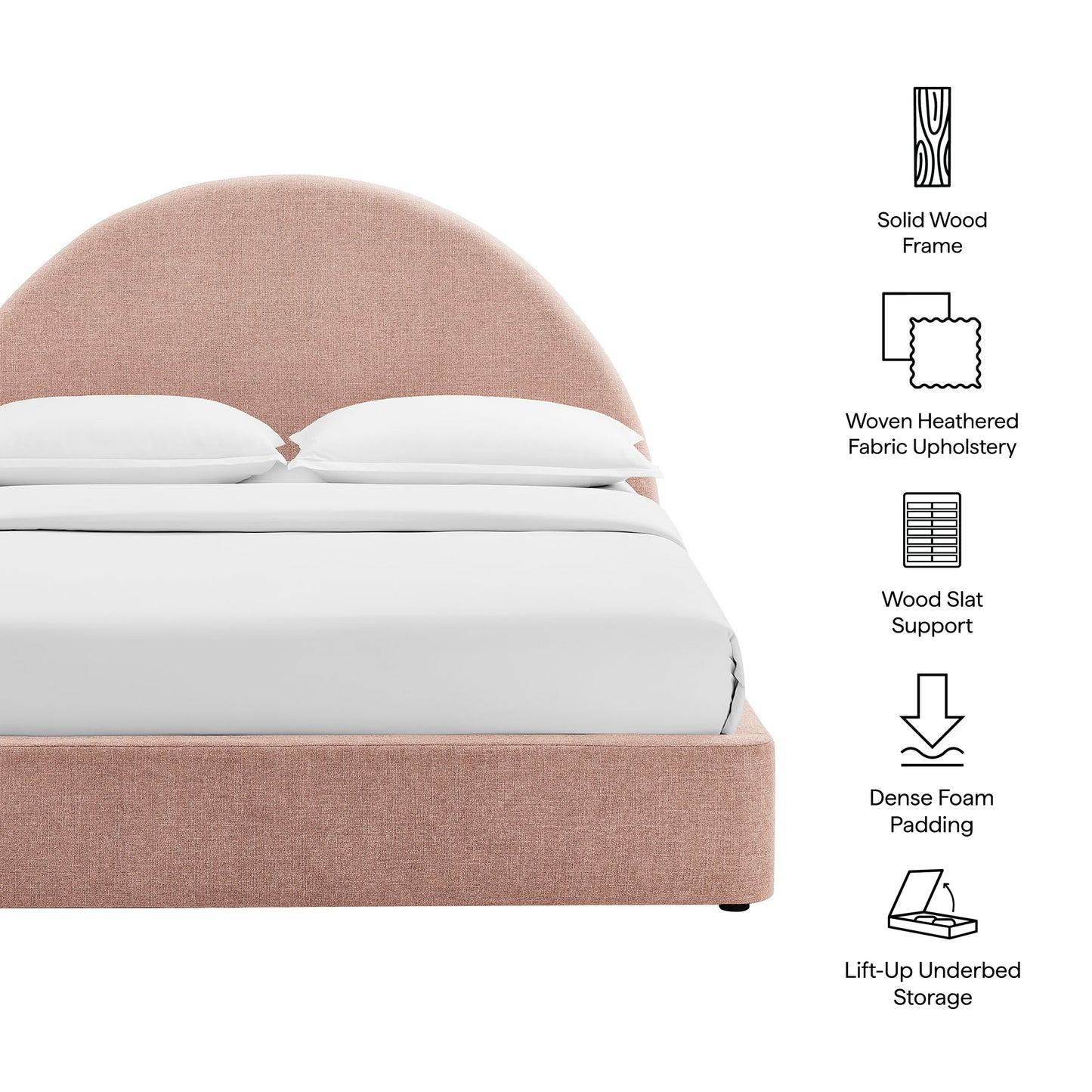 Resort Full Arched Upholstered Fabric Storage Platform Bed Frame by Modway