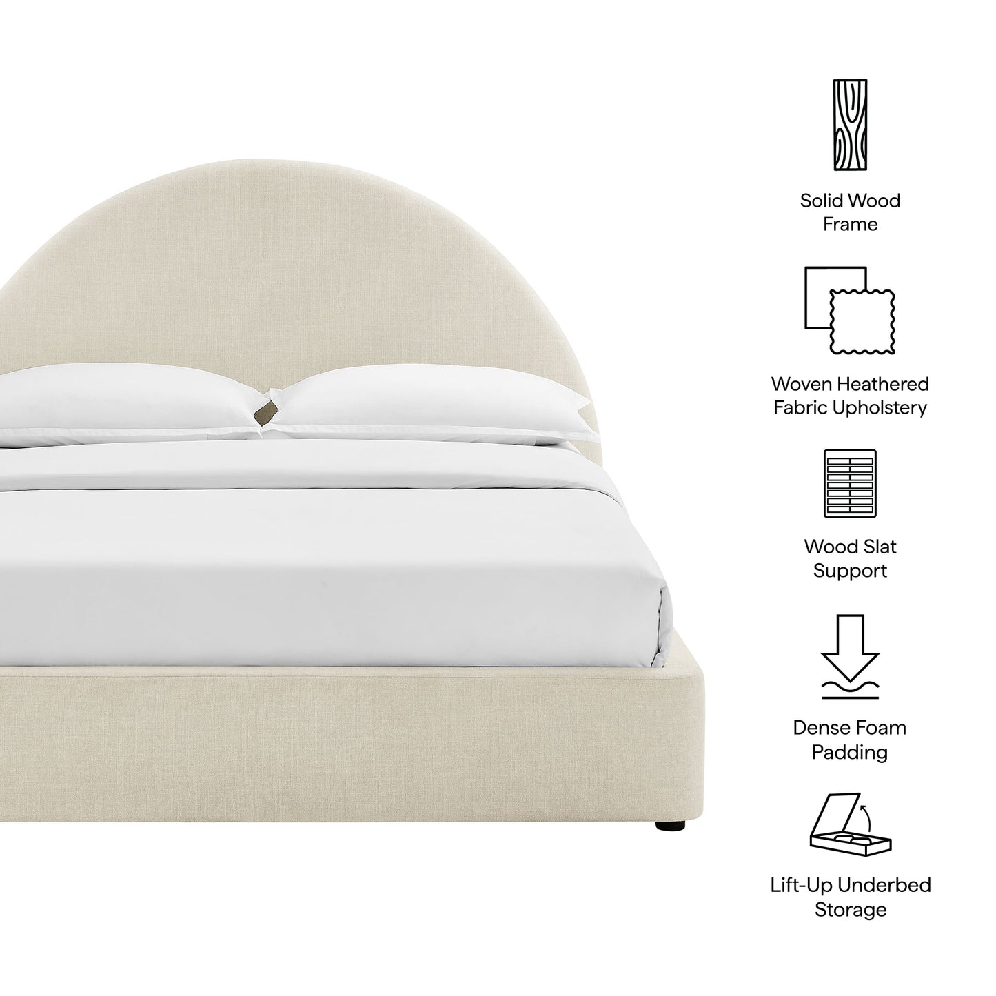 Resort Full Arched Upholstered Fabric Storage Platform Bed Frame by Modway