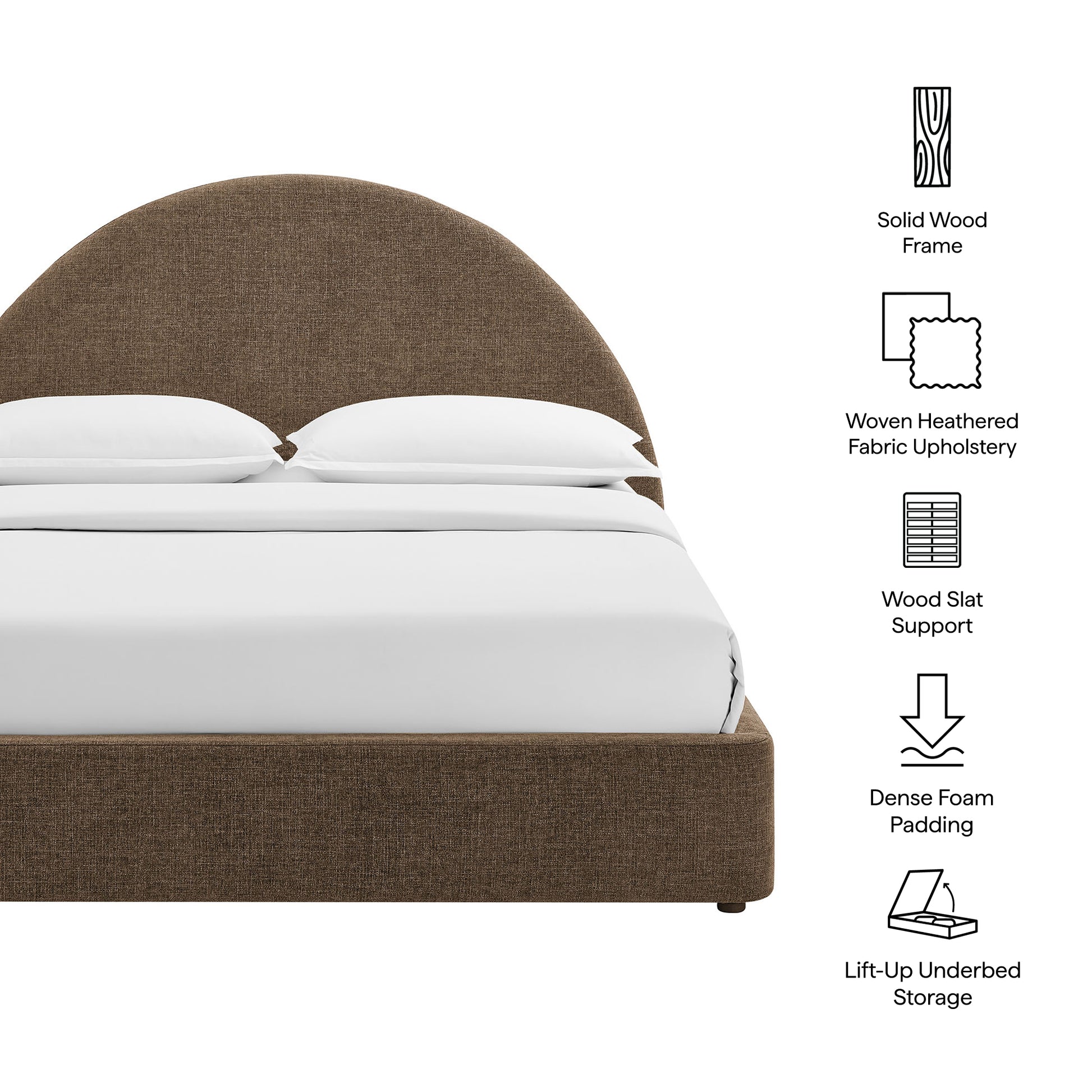 Resort Full Arched Upholstered Fabric Storage Platform Bed Frame by Modway