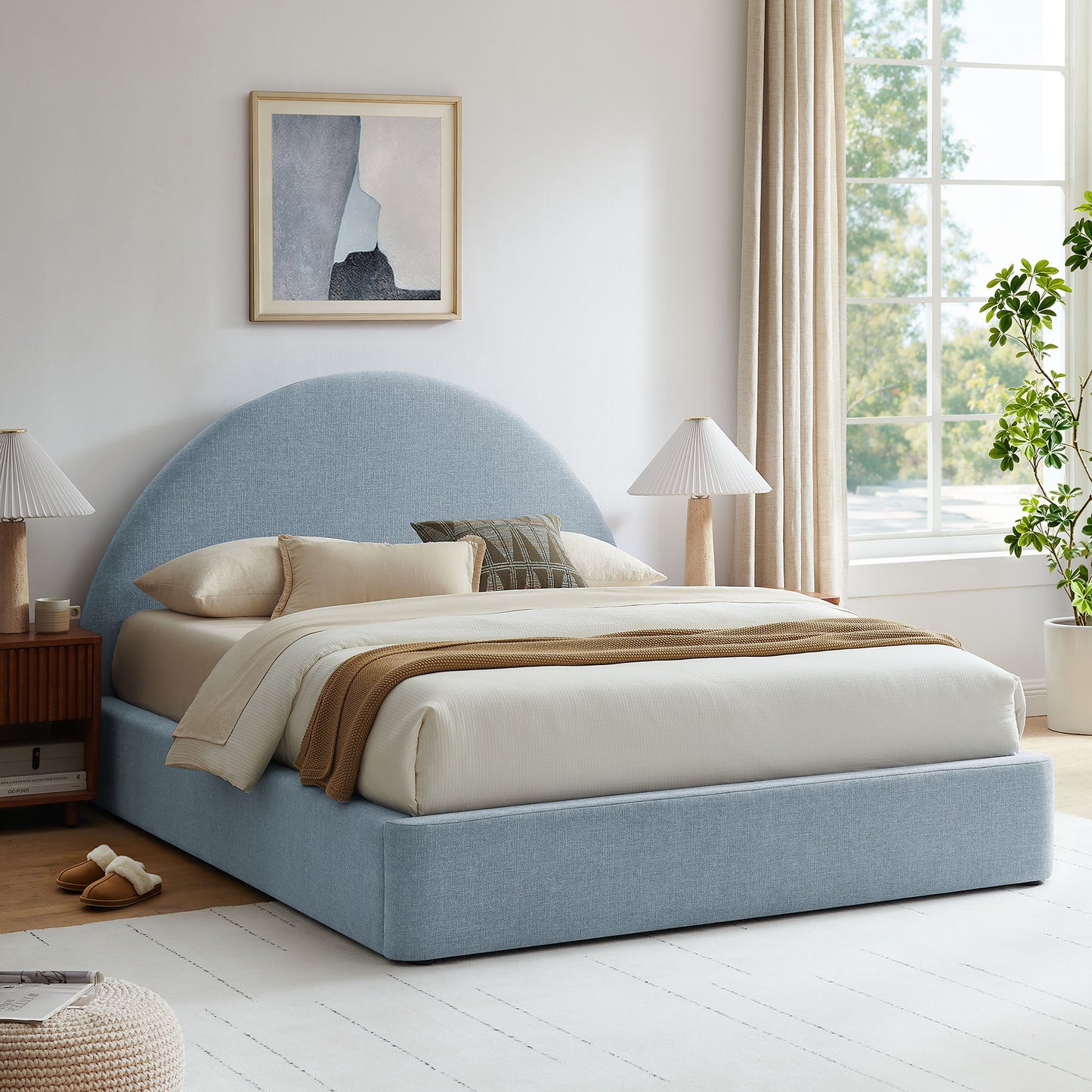 Resort Full Arched Upholstered Fabric Storage Platform Bed Frame by Modway