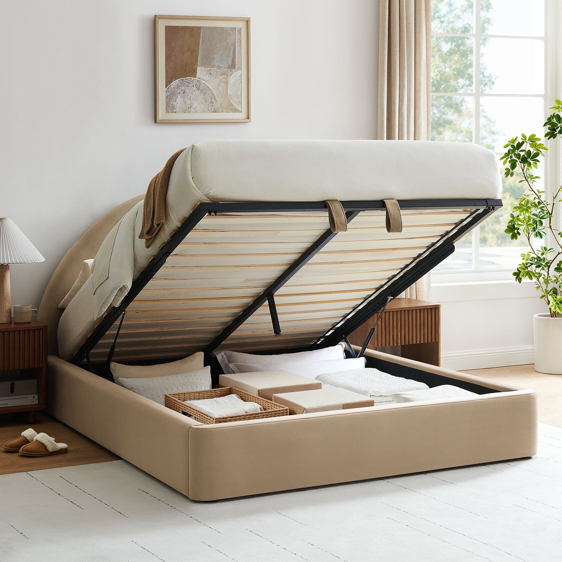 Resort Queen Arched Performance Velvet Storage Platform Bed Frame by Modway