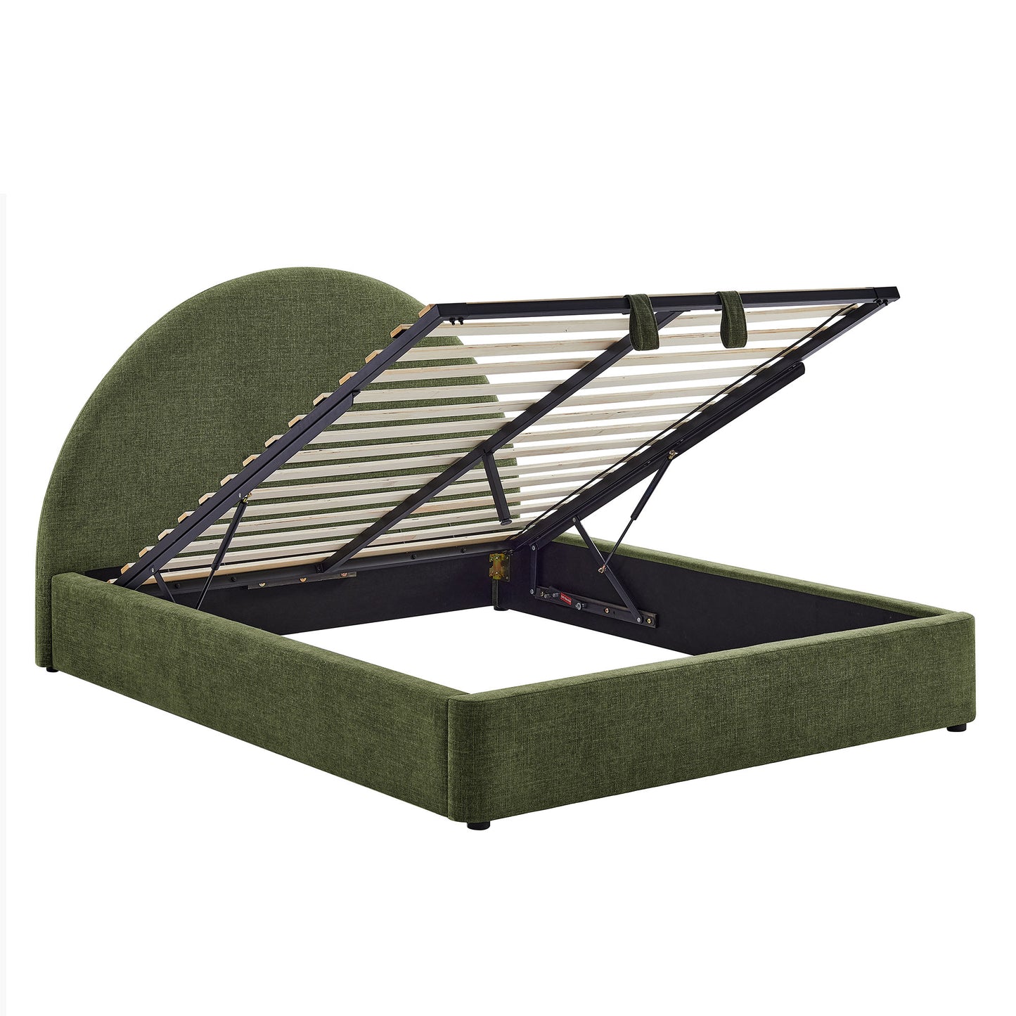 Resort Queen Arched Upholstered Fabric Storage Platform Bed Frame by Modway
