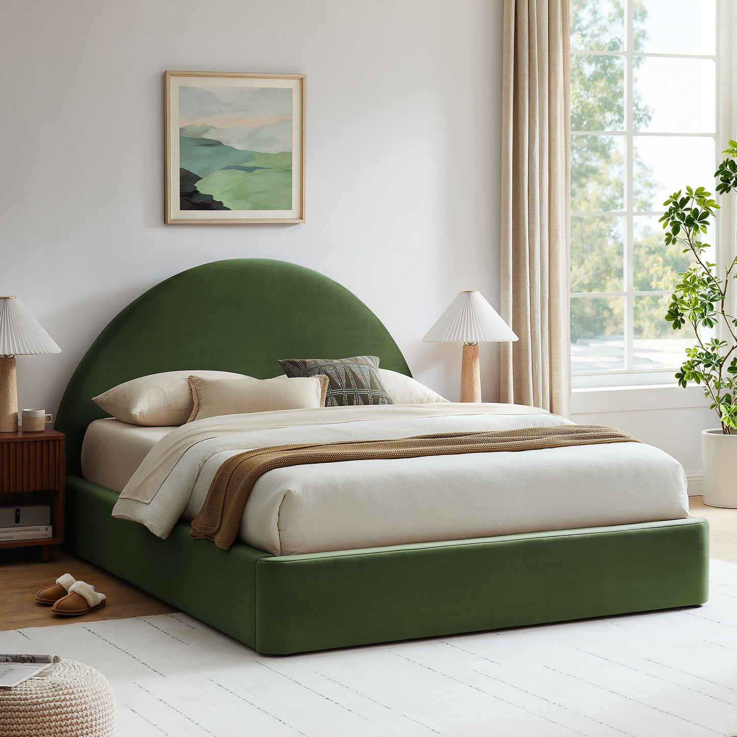 Resort King Arched Performance Velvet Storage Platform Bed Frame by Modway