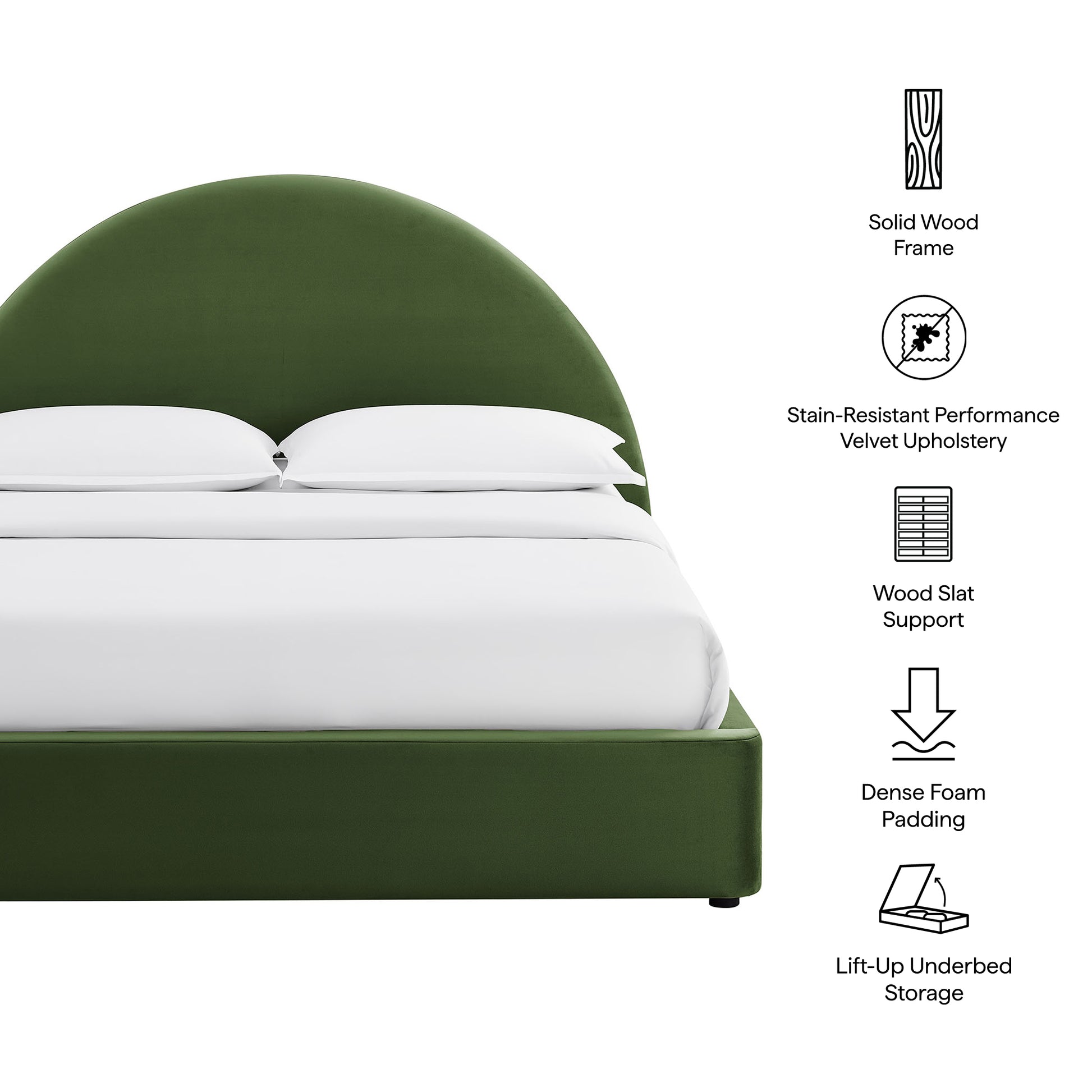 Resort King Arched Performance Velvet Storage Platform Bed Frame by Modway