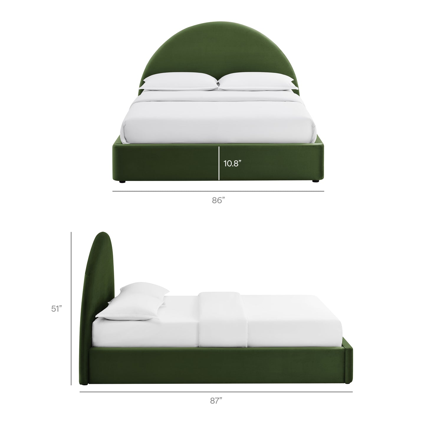Resort King Arched Performance Velvet Storage Platform Bed Frame by Modway
