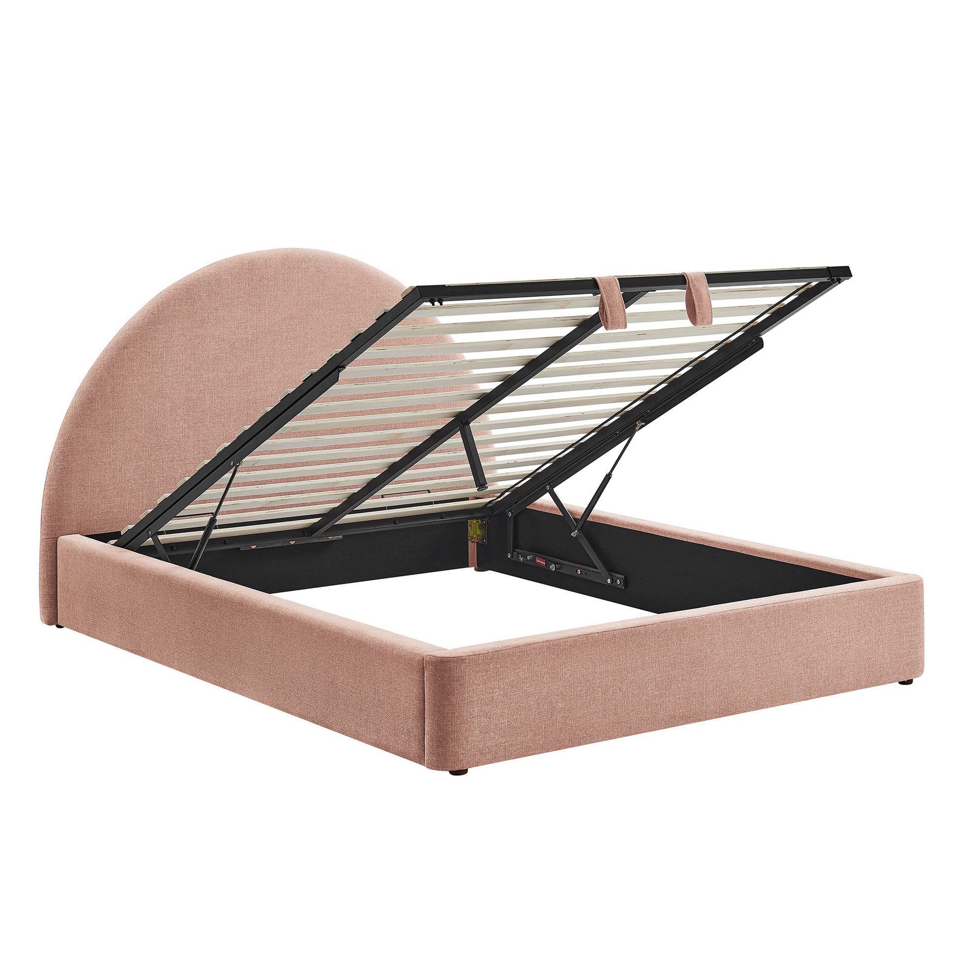 Resort King Arched Upholstered Fabric Storage Platform Bed Frame by Modway