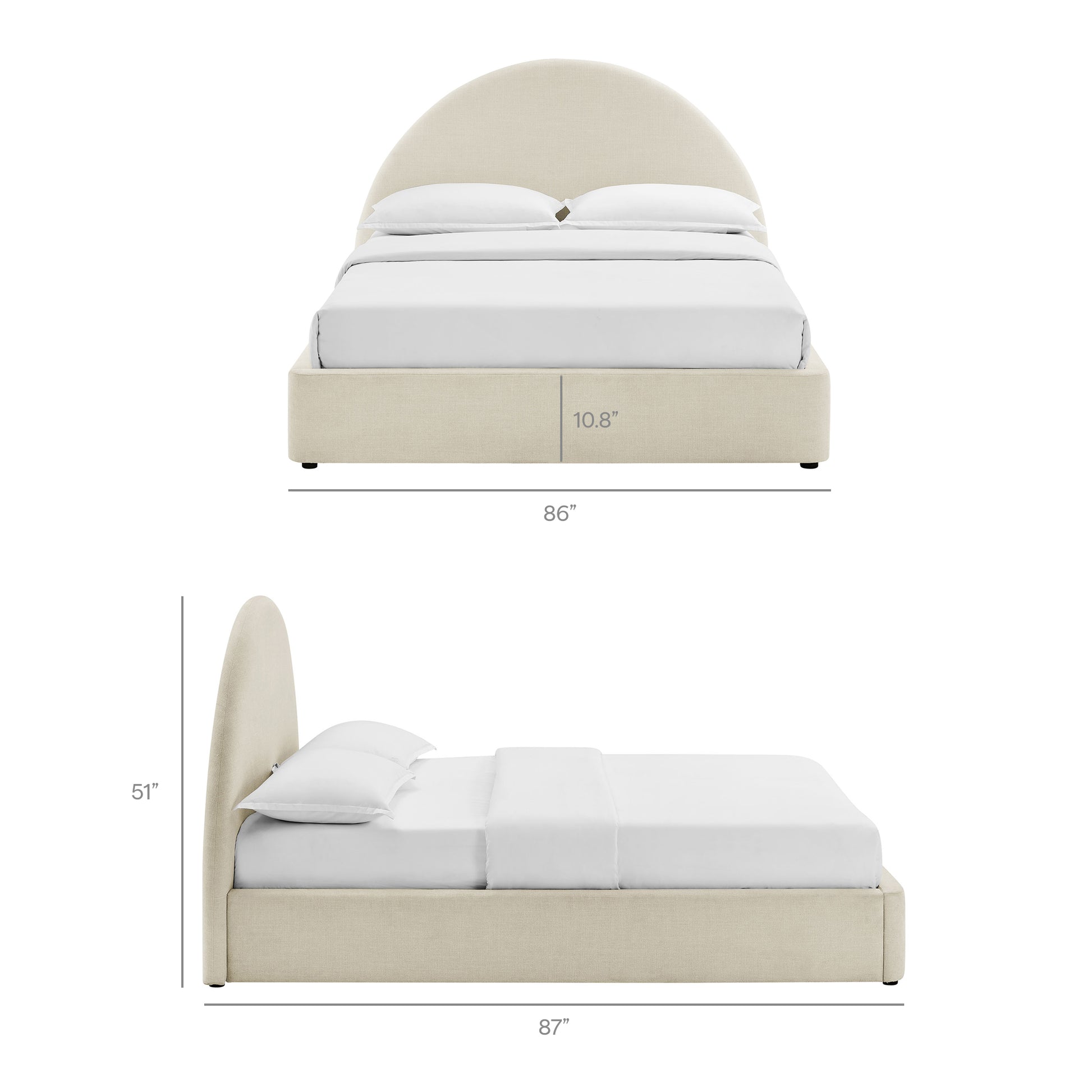 Resort King Arched Upholstered Fabric Storage Platform Bed Frame by Modway