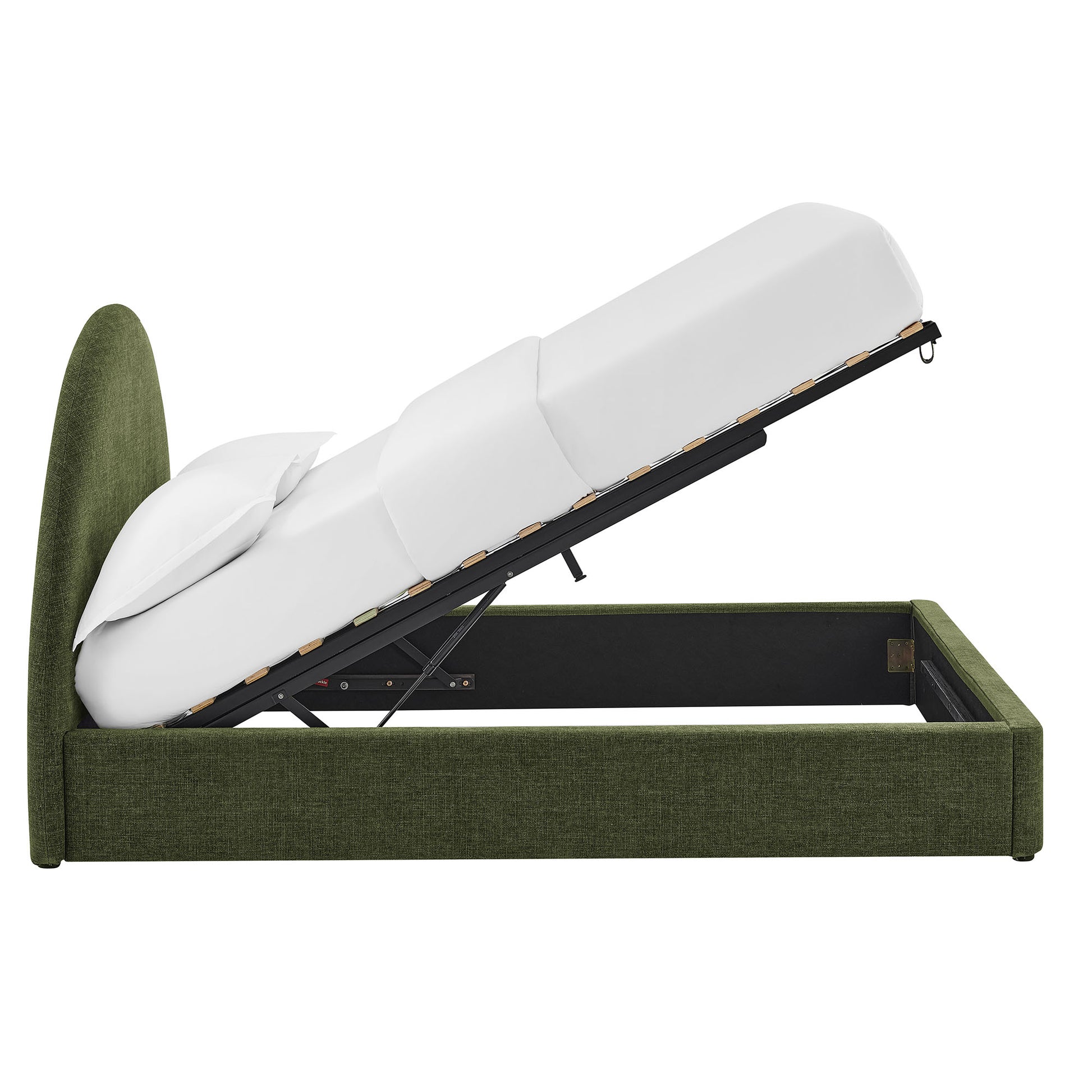 Resort King Arched Upholstered Fabric Storage Platform Bed Frame by Modway