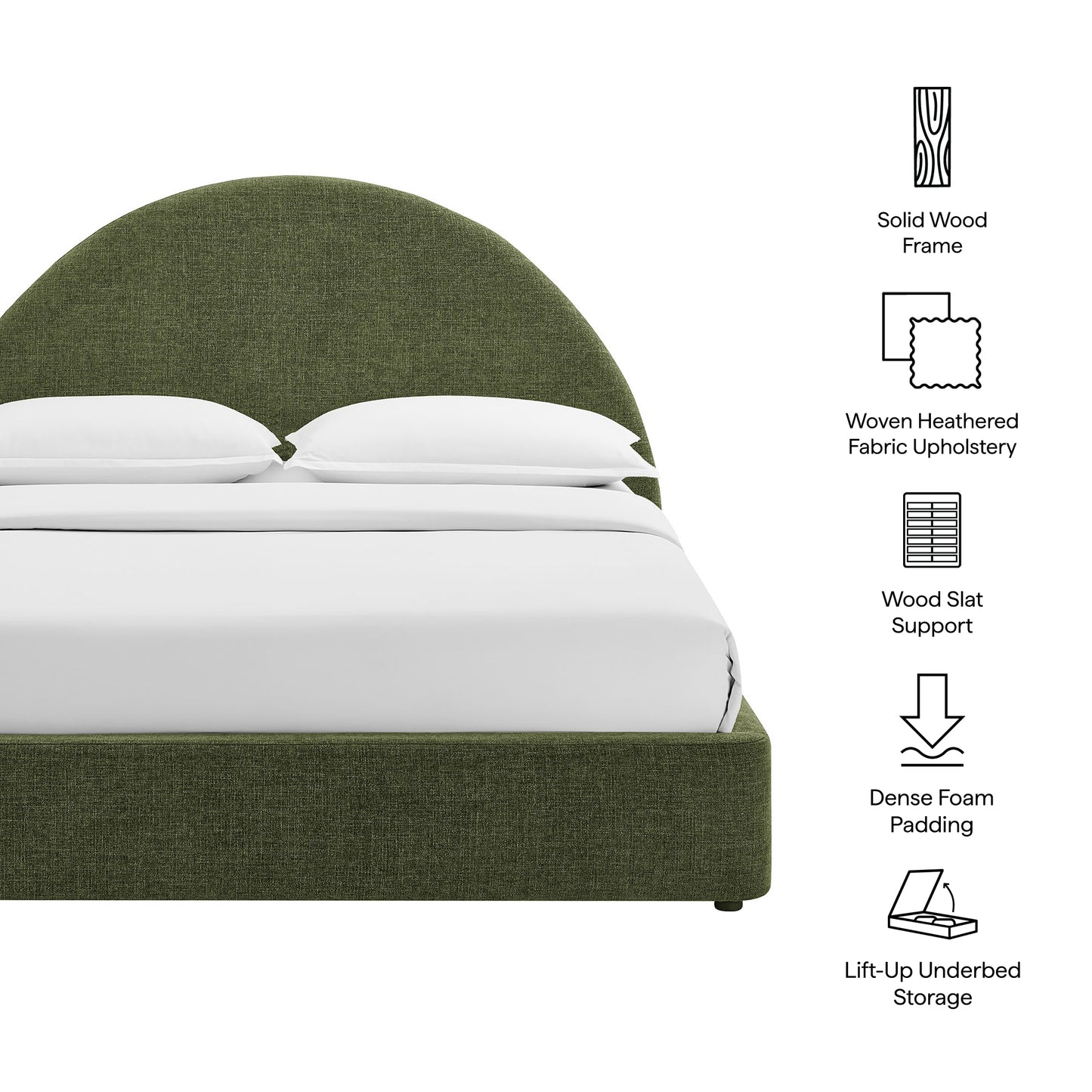 Resort King Arched Upholstered Fabric Storage Platform Bed Frame by Modway