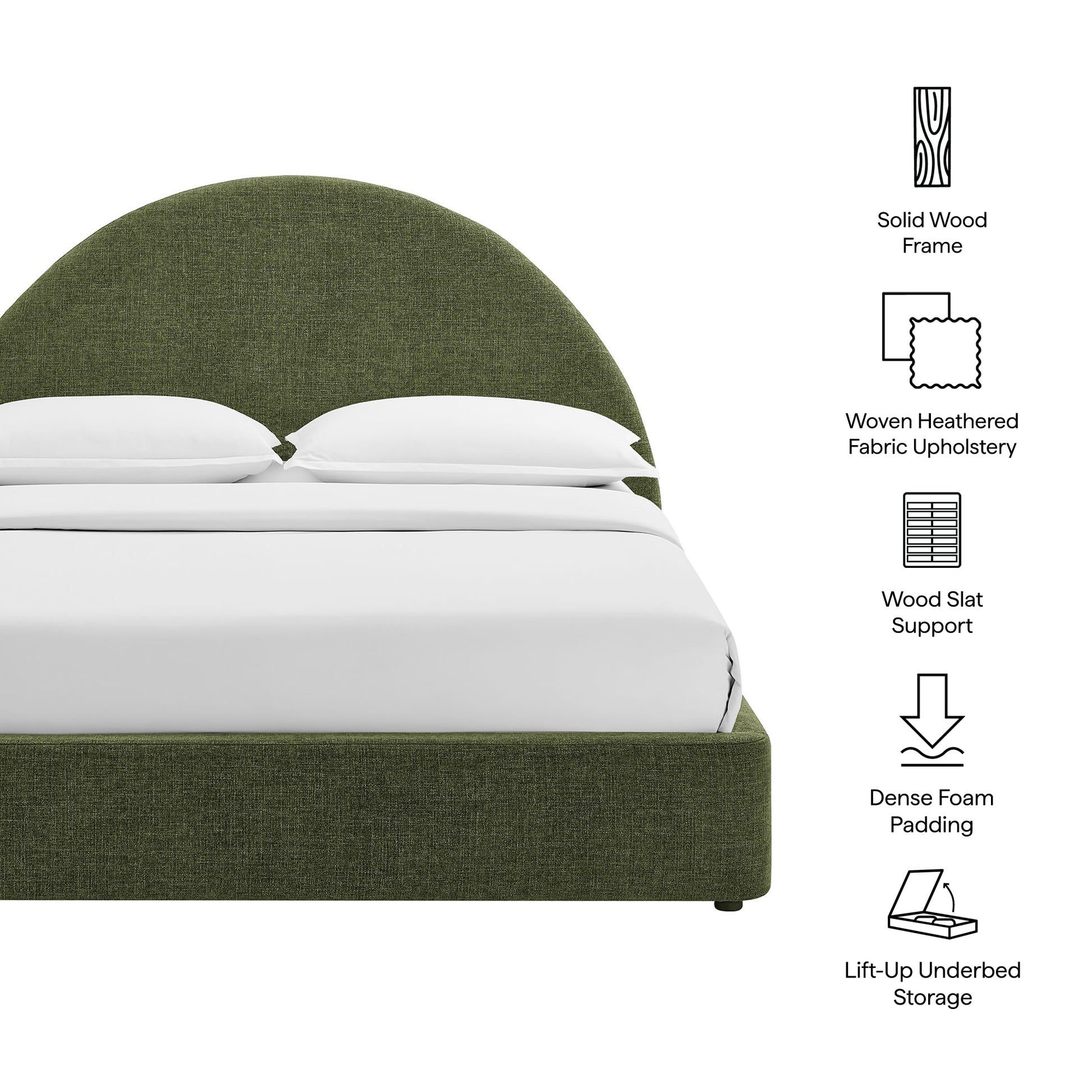 Resort King Arched Upholstered Fabric Storage Platform Bed Frame by Modway