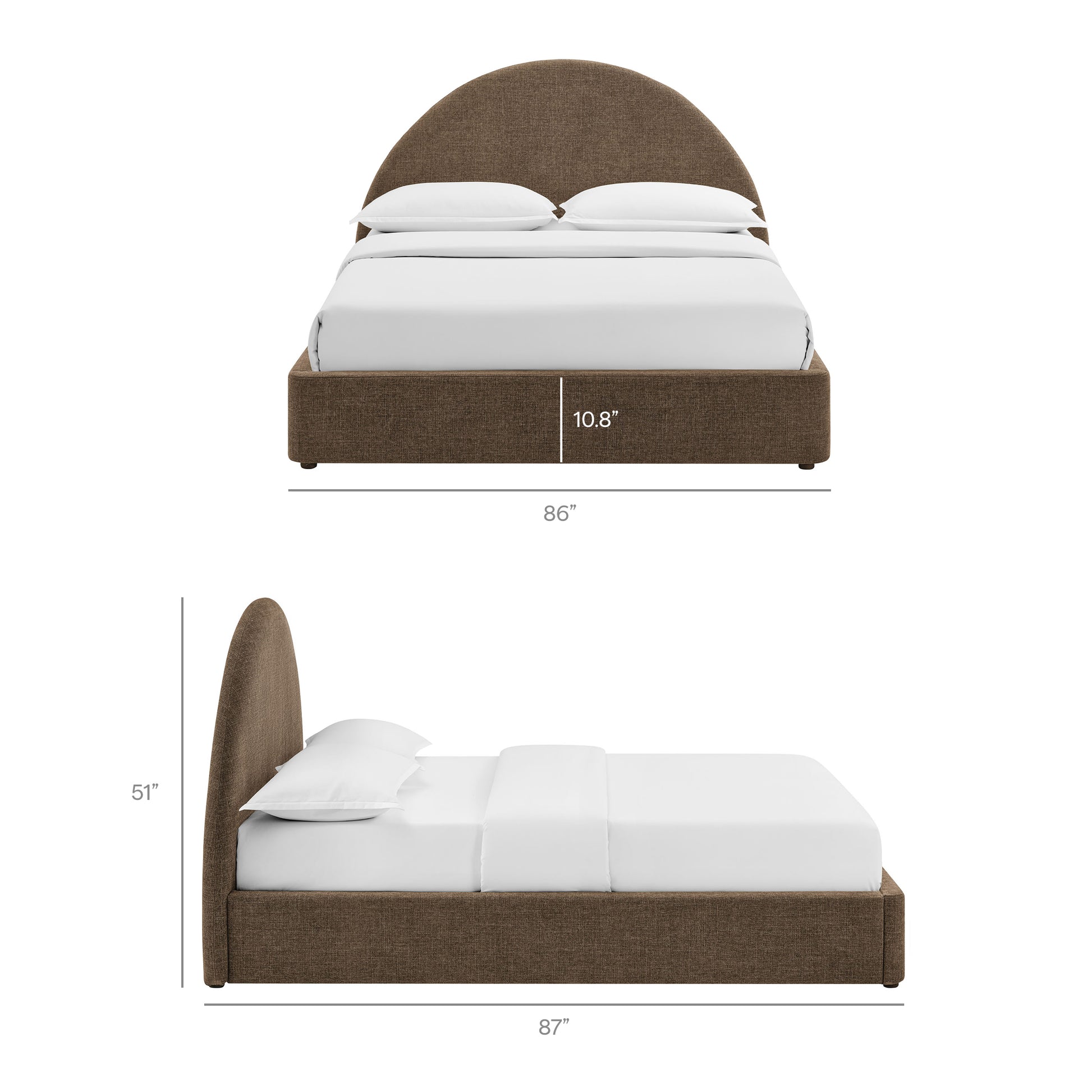 Resort King Arched Upholstered Fabric Storage Platform Bed Frame by Modway