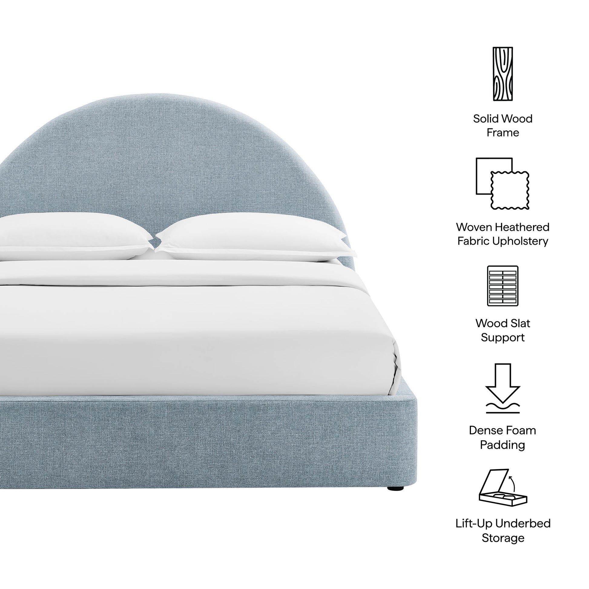 Resort King Arched Upholstered Fabric Storage Platform Bed Frame by Modway