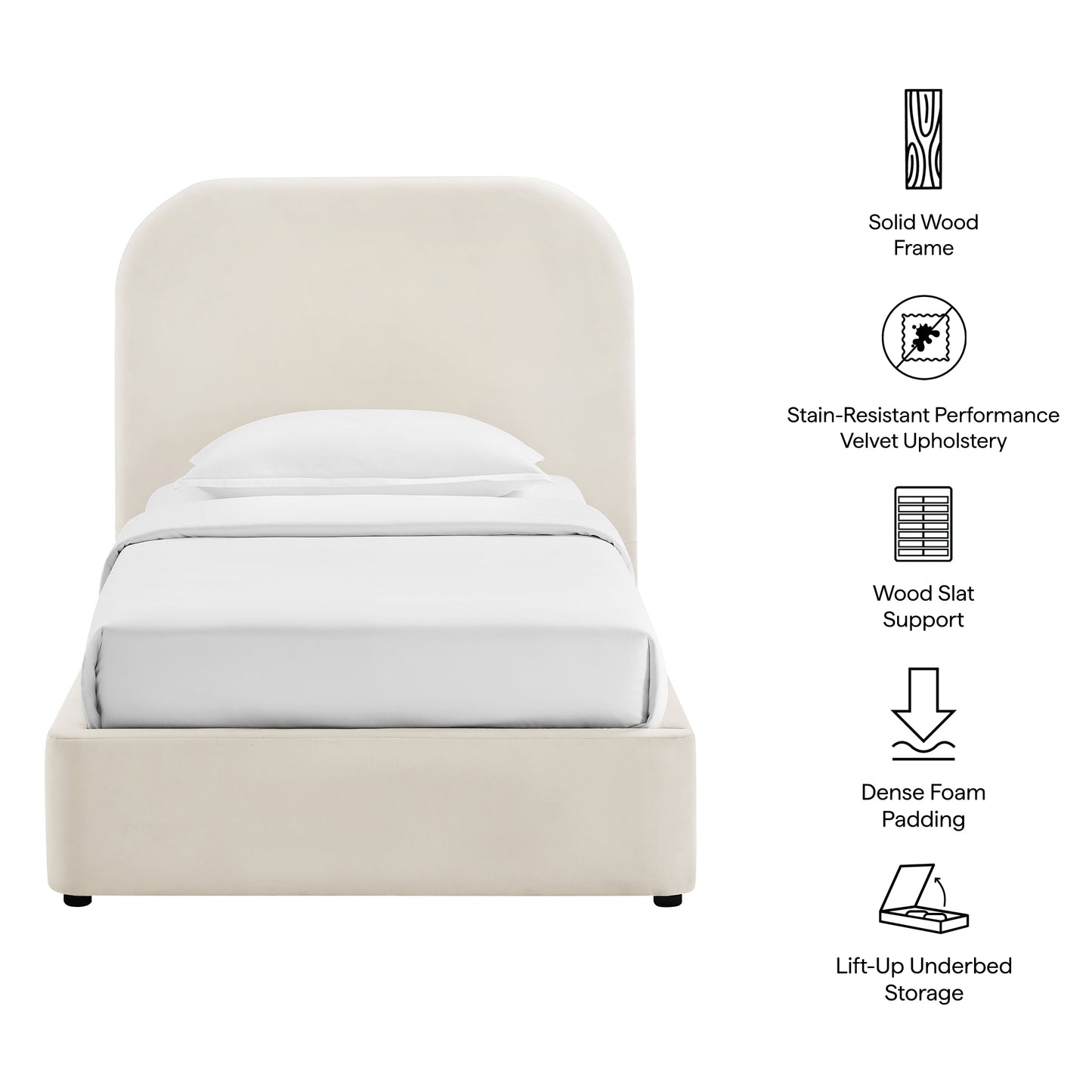 Keynote Twin Performance Velvet Storage Platform Bed Frame by Modway