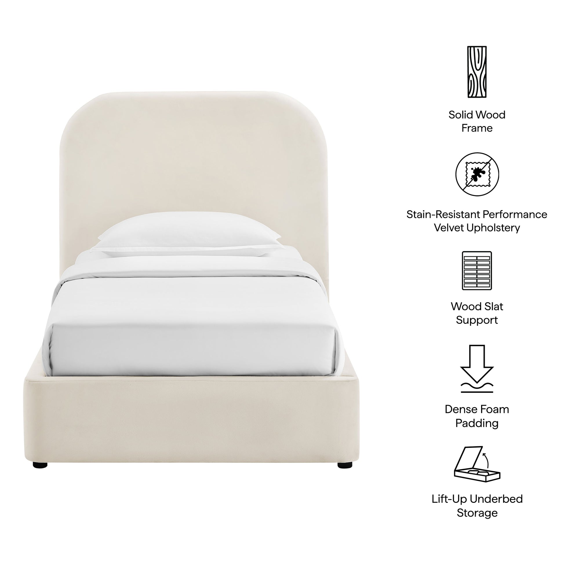 Keynote Twin Performance Velvet Storage Platform Bed Frame by Modway