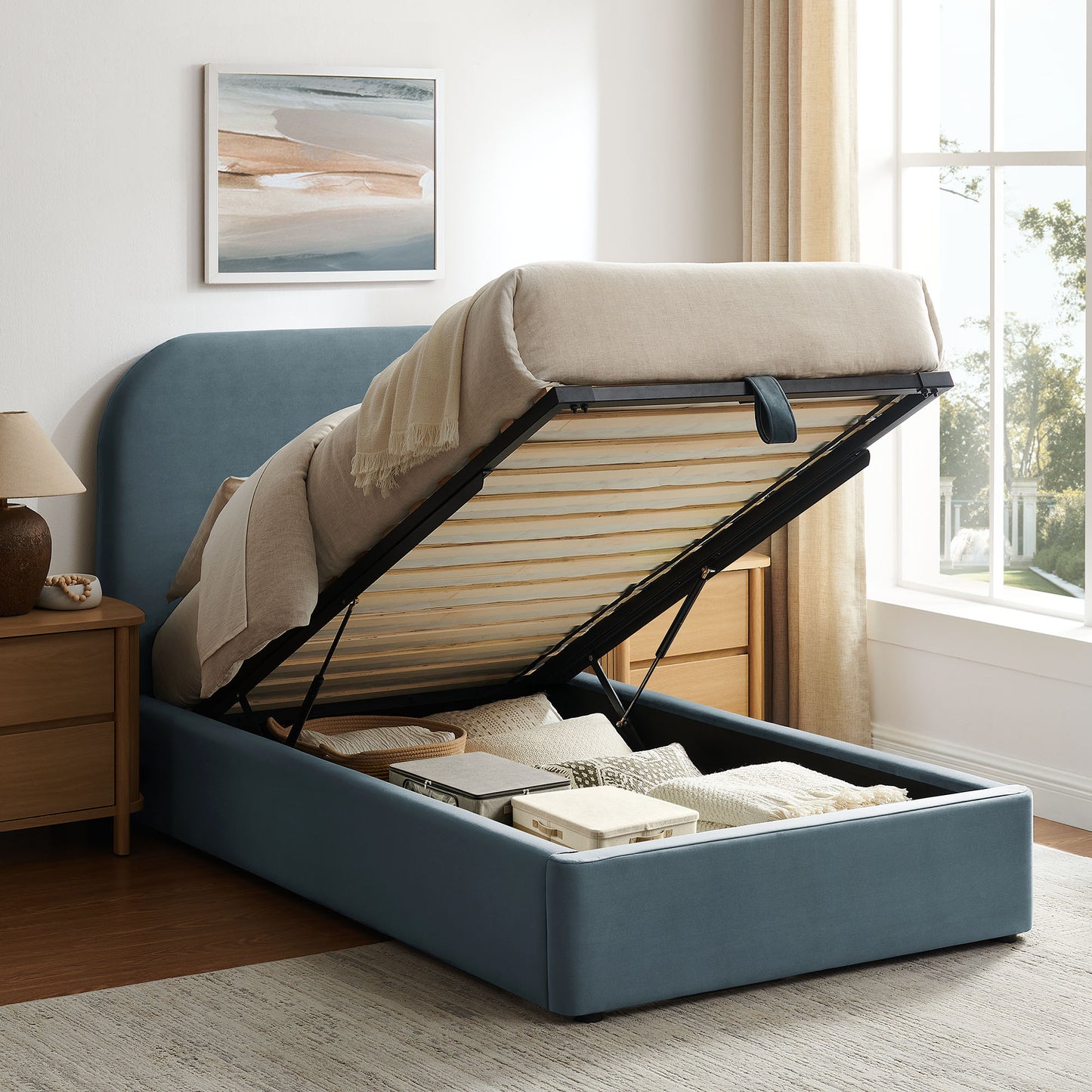 Keynote Twin Performance Velvet Storage Platform Bed Frame by Modway