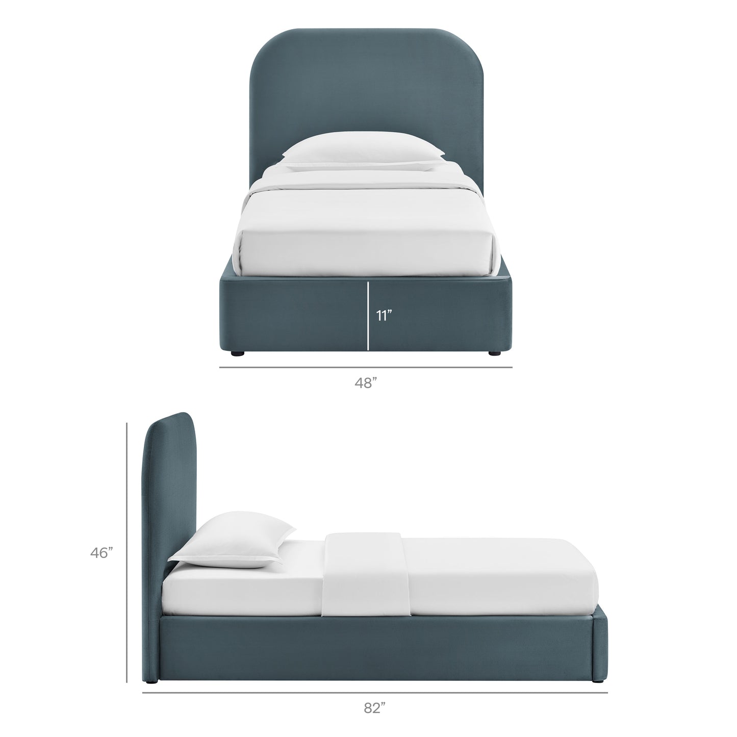 Keynote Twin Performance Velvet Storage Platform Bed Frame by Modway