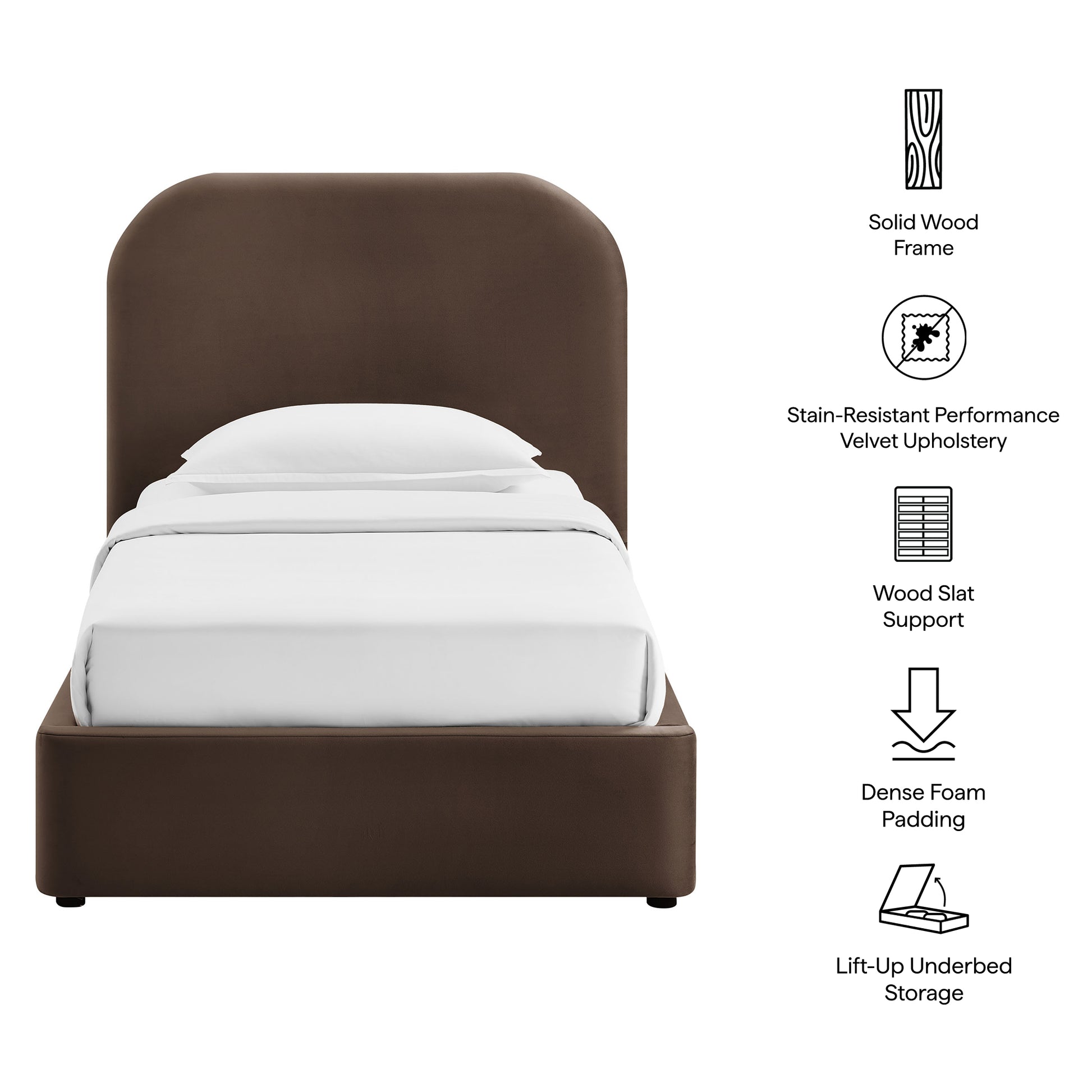 Keynote Twin Performance Velvet Storage Platform Bed Frame by Modway