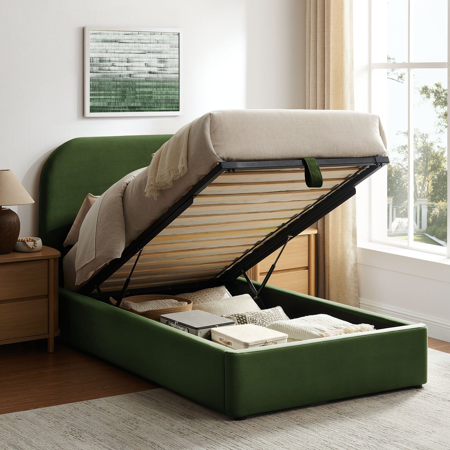 Keynote Twin Performance Velvet Storage Platform Bed Frame by Modway