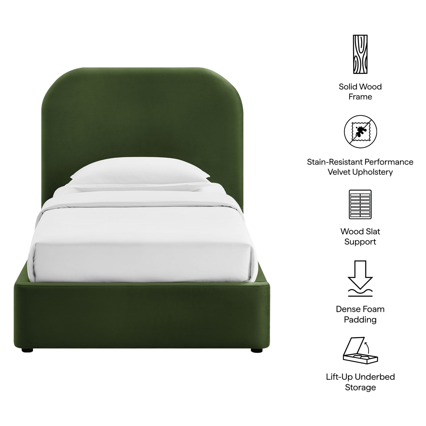 Keynote Twin Performance Velvet Storage Platform Bed Frame by Modway