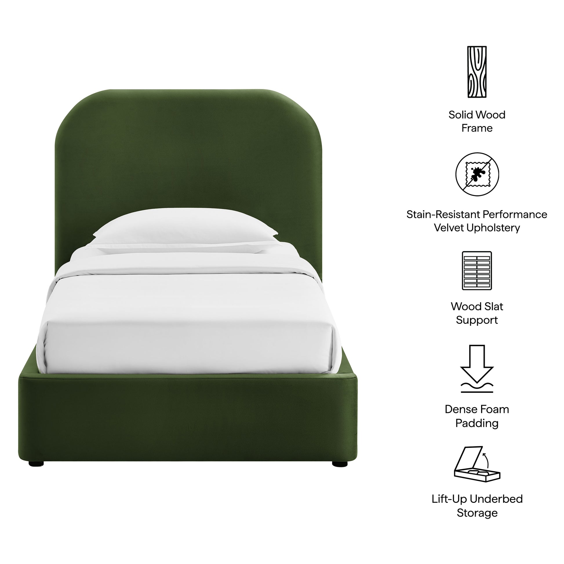 Keynote Twin Performance Velvet Storage Platform Bed Frame by Modway
