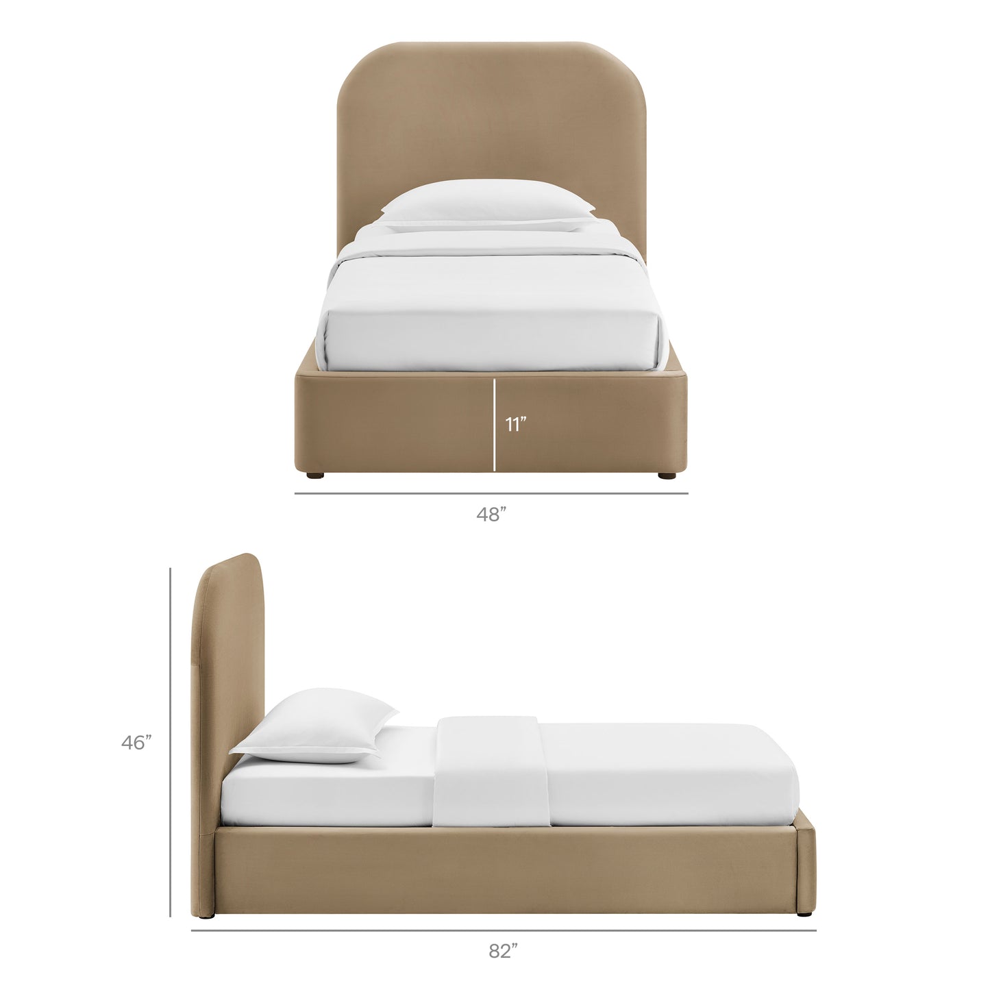 Keynote Twin Performance Velvet Storage Platform Bed Frame by Modway