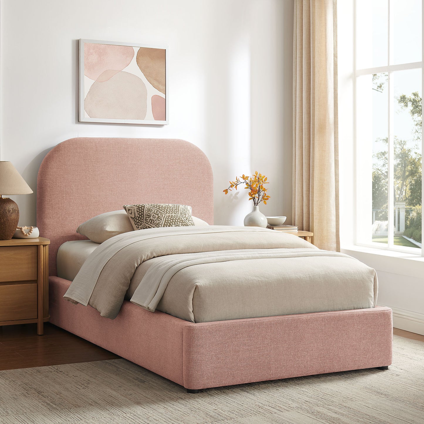 Keynote Twin Fabric Upholstered Storage Platform Bed Frame by Modway