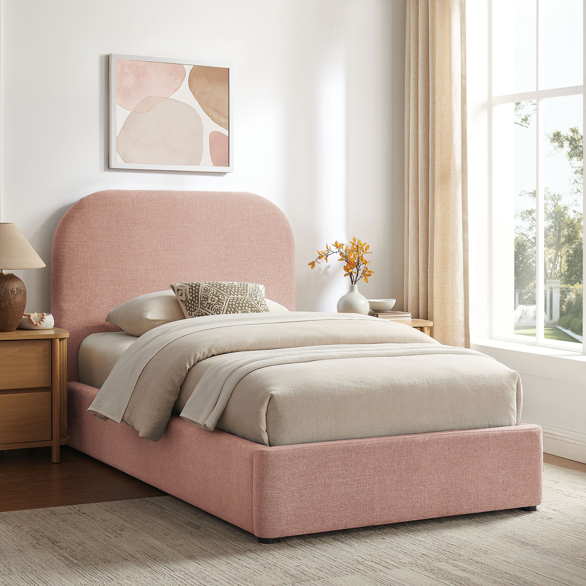 Keynote Twin Fabric Upholstered Storage Platform Bed Frame by Modway