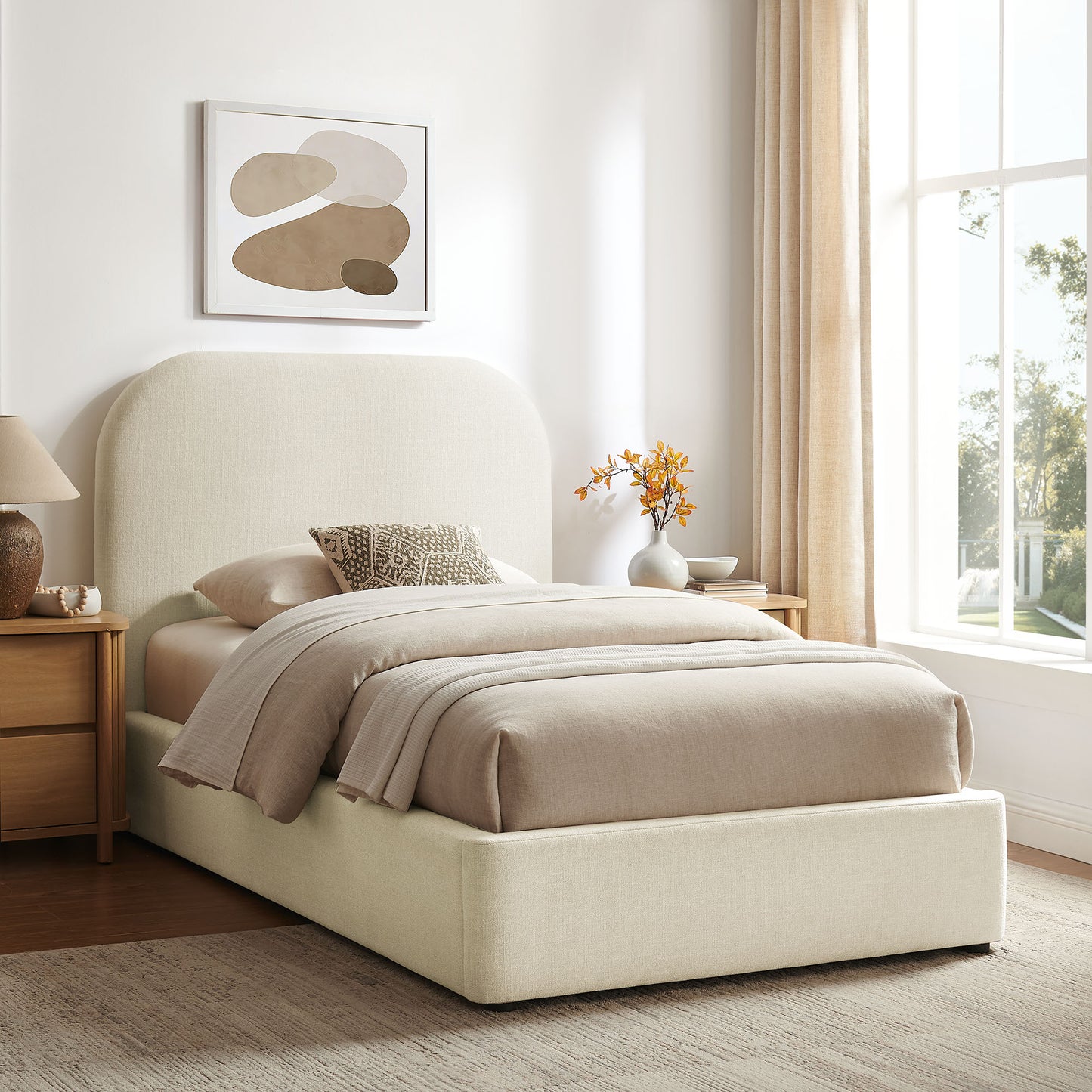 Keynote Twin Fabric Upholstered Storage Platform Bed Frame by Modway