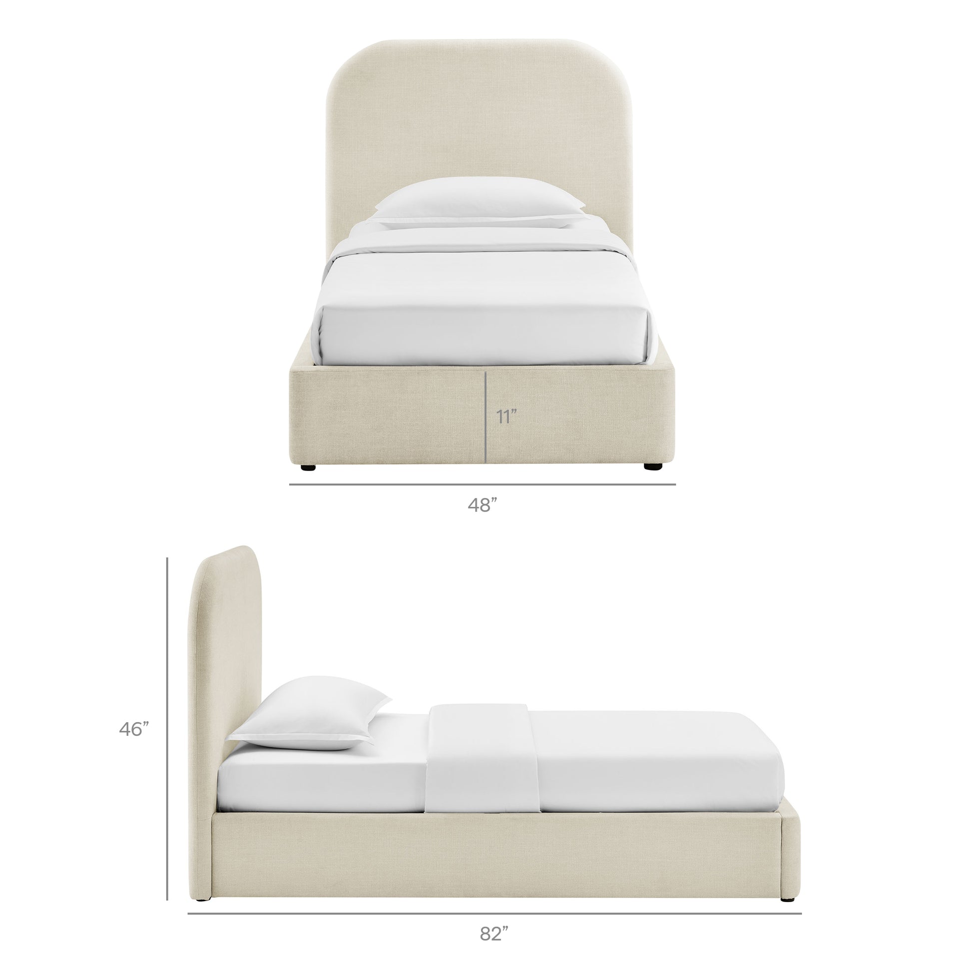Keynote Twin Fabric Upholstered Storage Platform Bed Frame by Modway