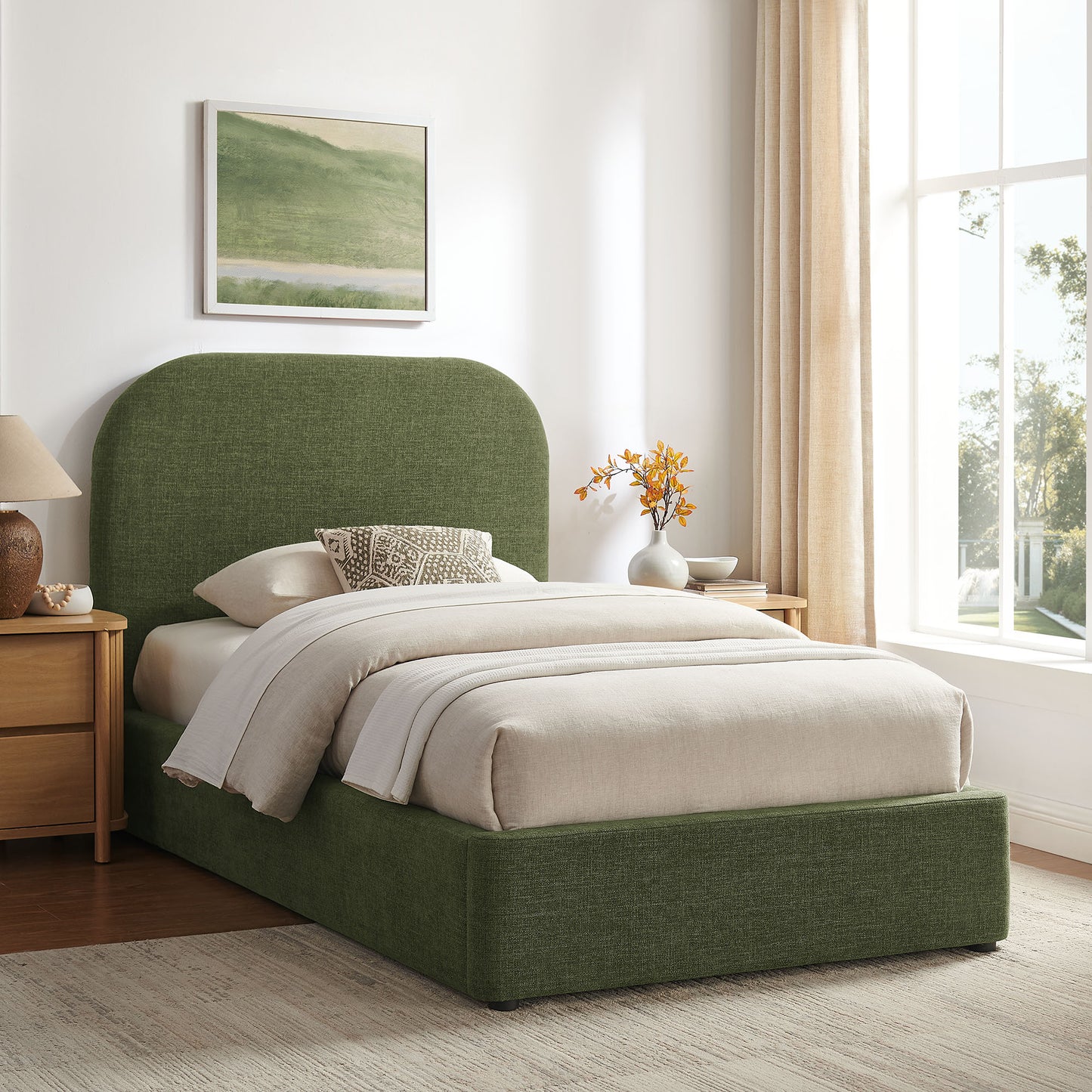 Keynote Twin Fabric Upholstered Storage Platform Bed Frame by Modway