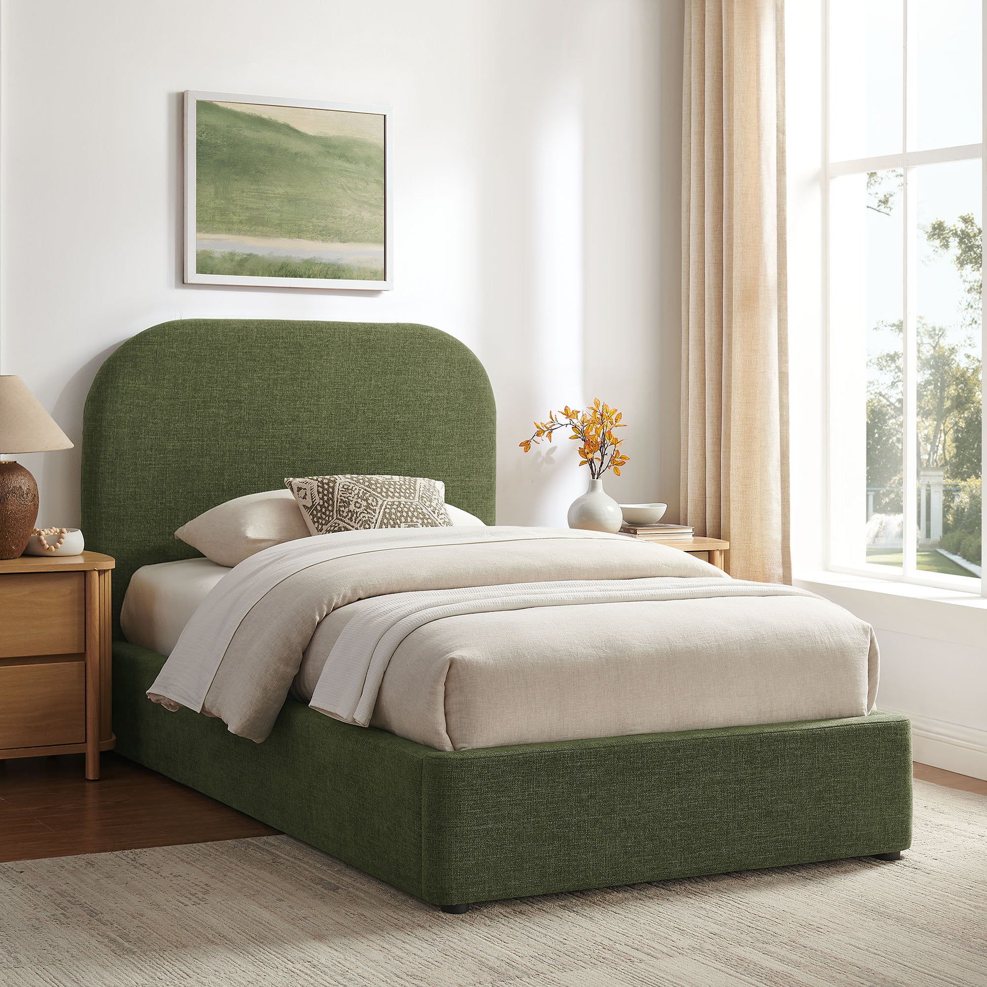 Keynote Twin Fabric Upholstered Storage Platform Bed Frame by Modway