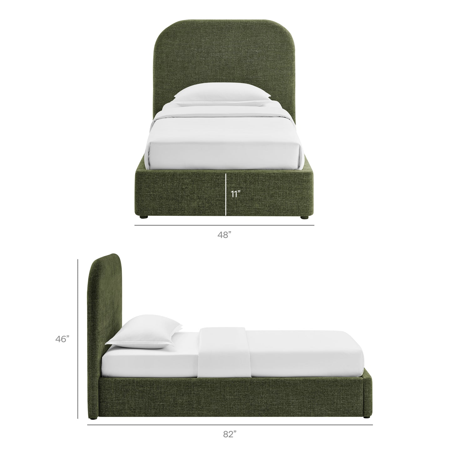 Keynote Twin Fabric Upholstered Storage Platform Bed Frame by Modway
