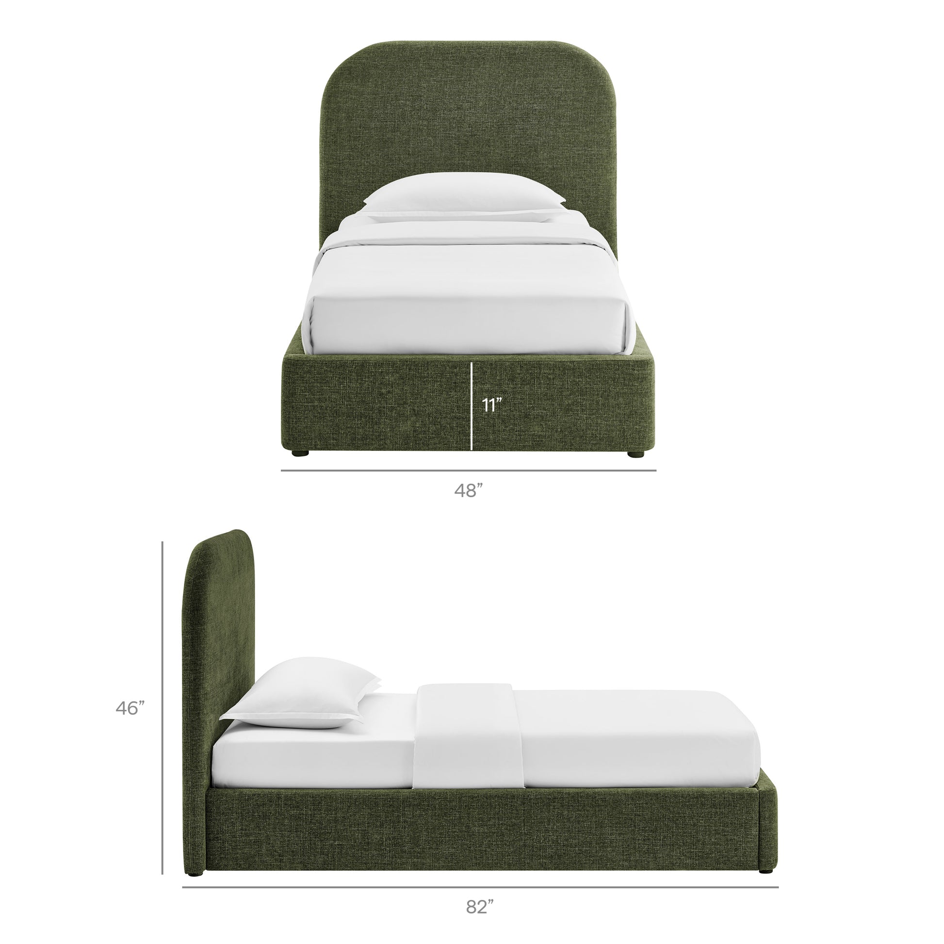 Keynote Twin Fabric Upholstered Storage Platform Bed Frame by Modway