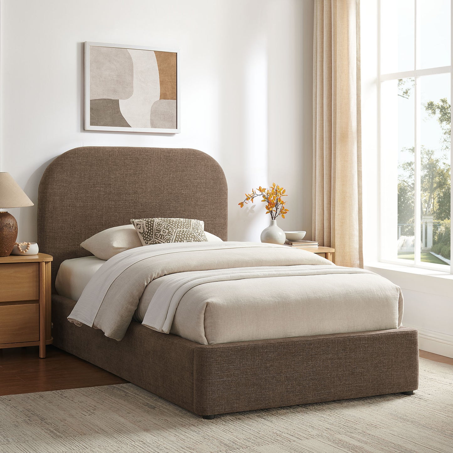 Keynote Twin Fabric Upholstered Storage Platform Bed Frame by Modway